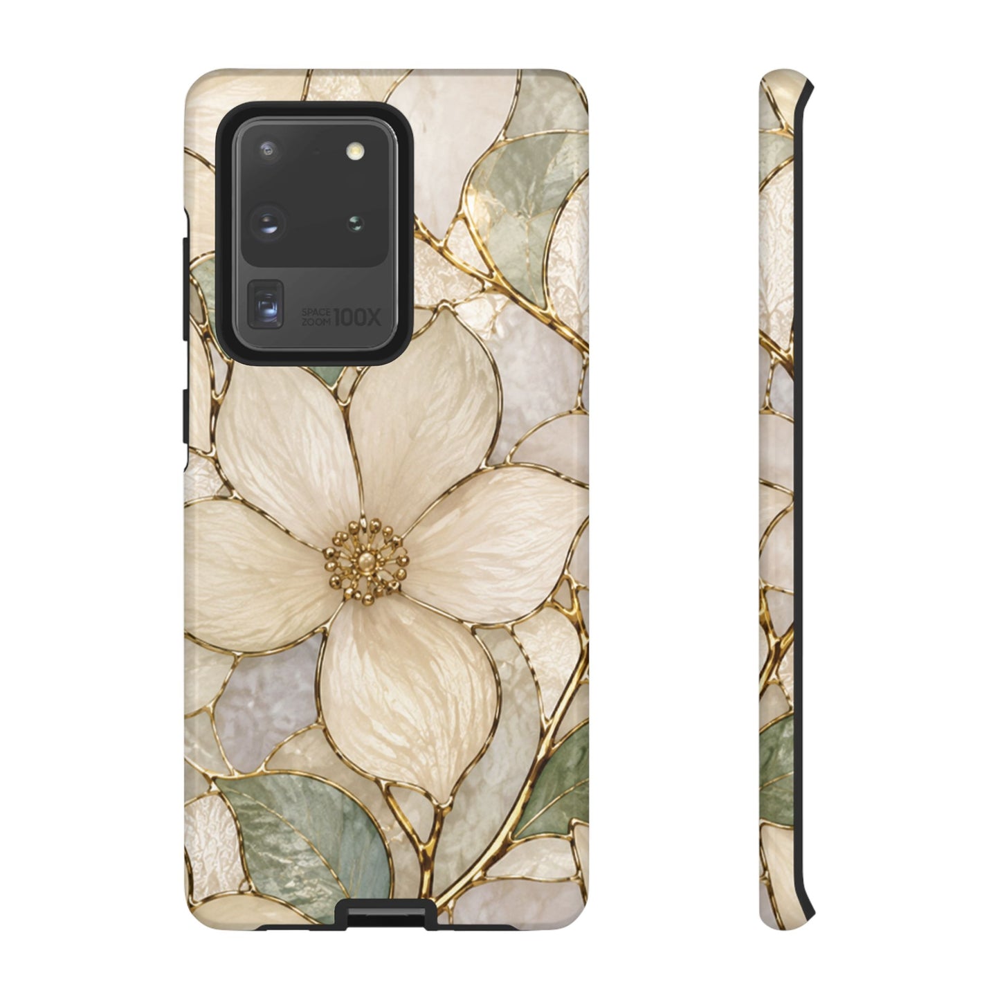 Ivory Bloom White Floral Tough Case - Stained Florals Collection Phone Case