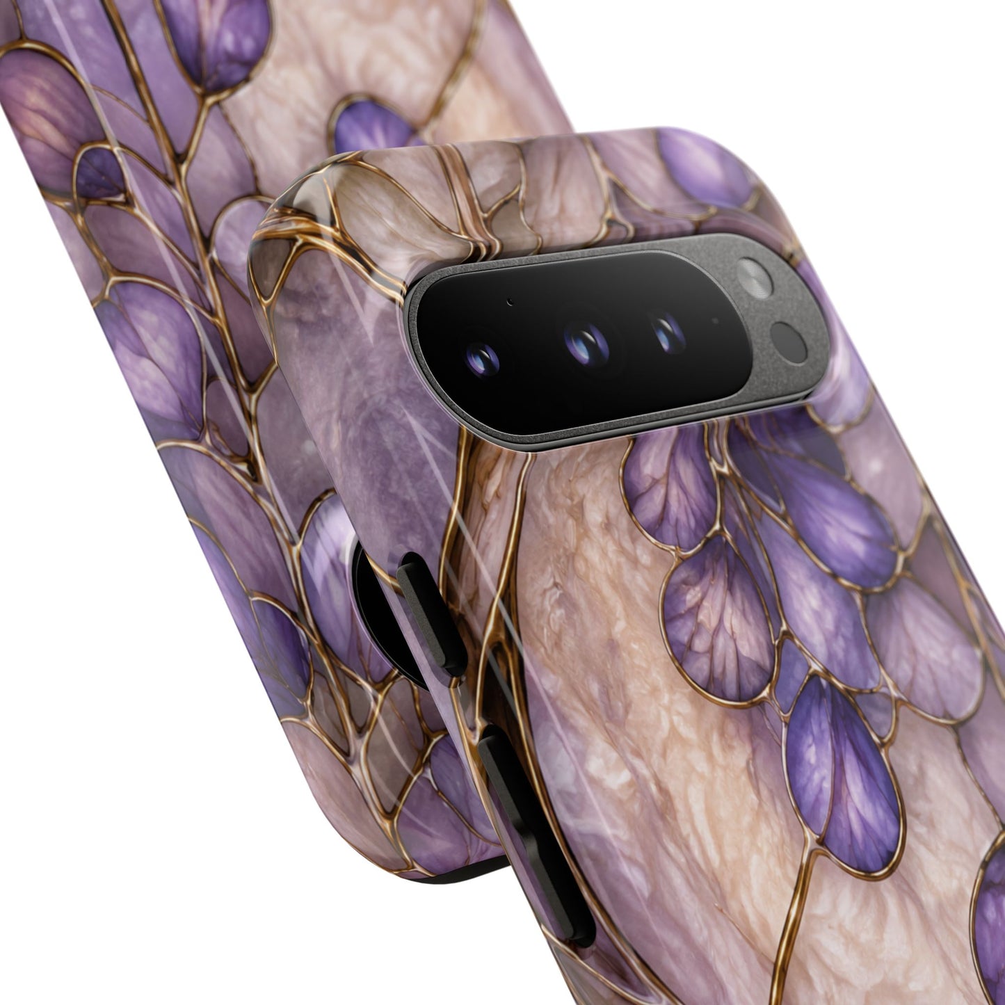 Wisteria Wilows Floral Lavender Vines Tough Phone Case- Stained glass floral collection