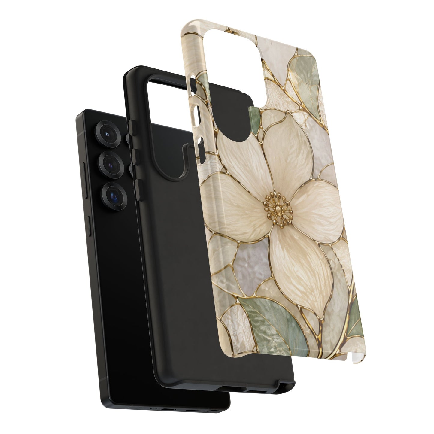 Ivory Bloom White Floral Tough Case - Stained Florals Collection Phone Case