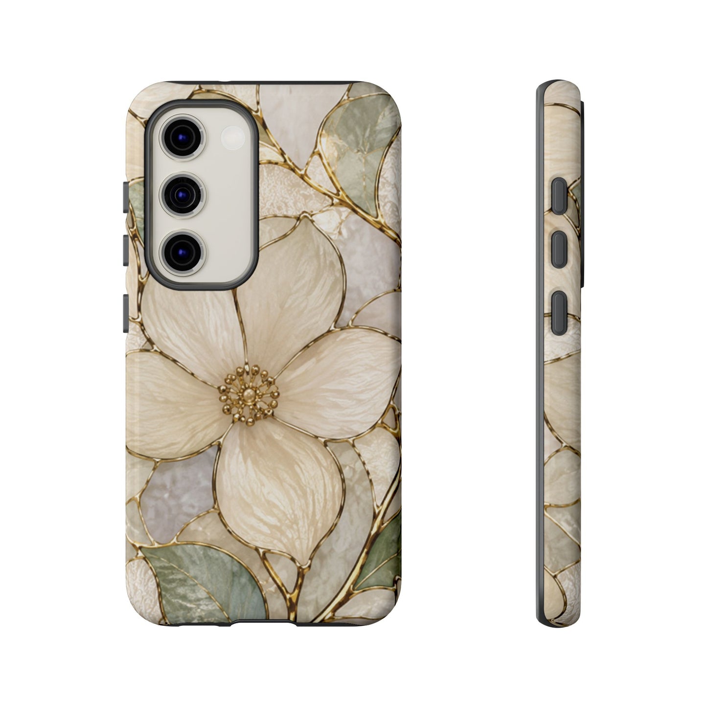 Ivory Bloom White Floral Tough Case - Stained Florals Collection Phone Case