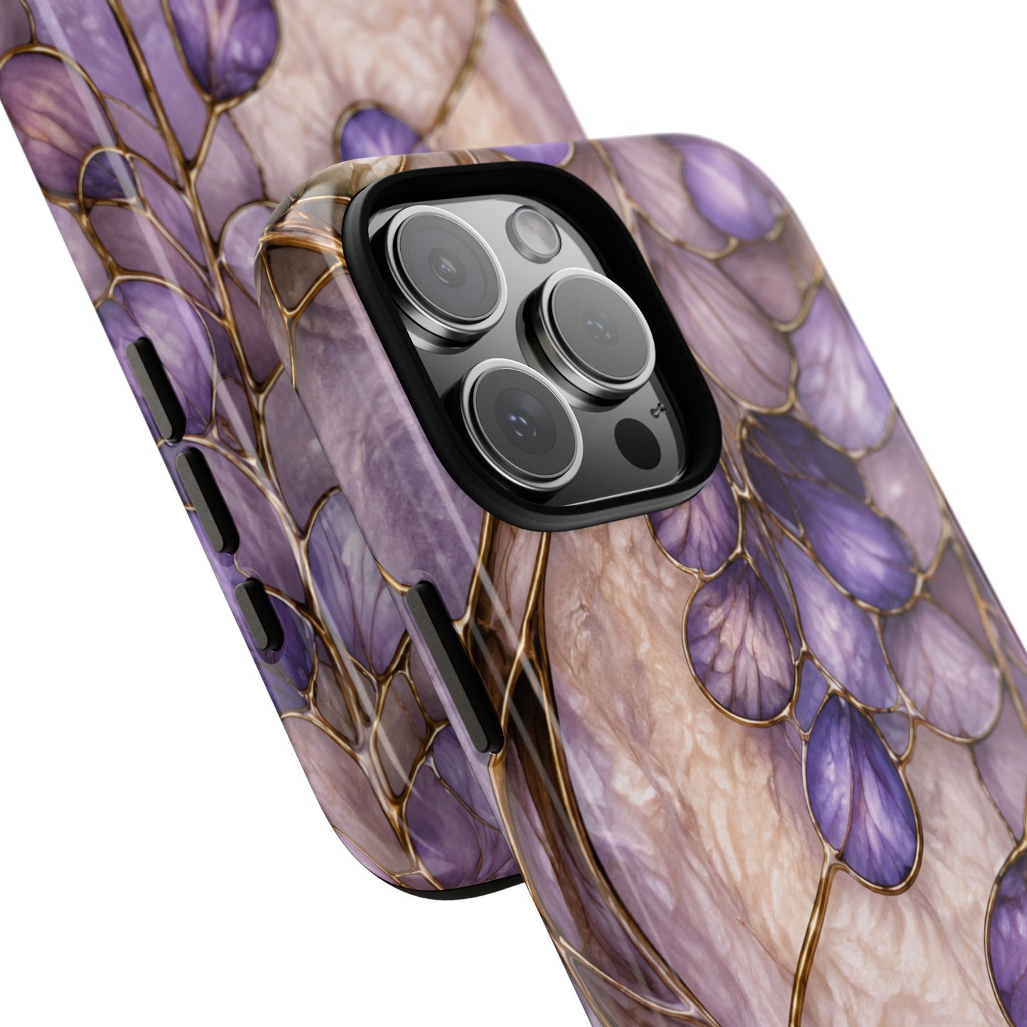 Wisteria Wilows Floral Lavender Vines Tough Phone Case- Stained glass floral collection