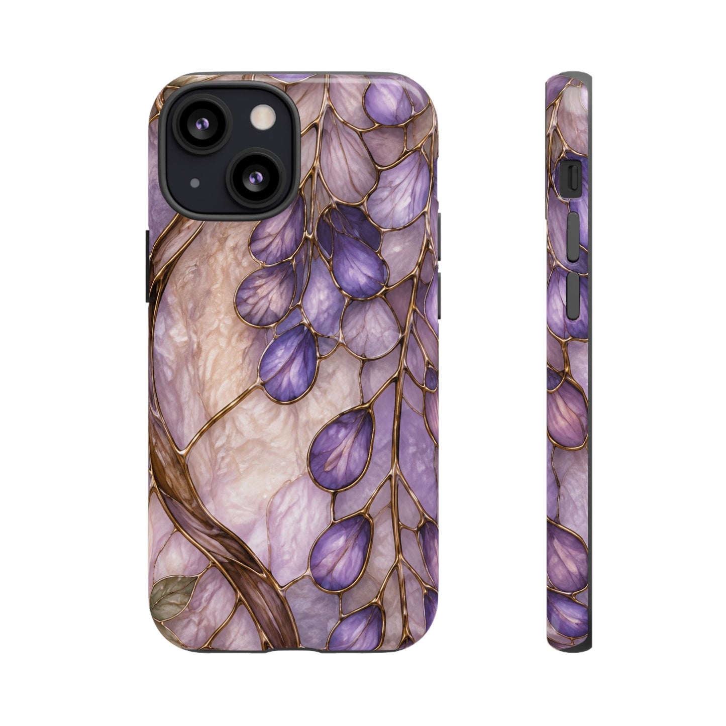 Wisteria Wilows Floral Lavender Vines Tough Phone Case- Stained glass floral collection
