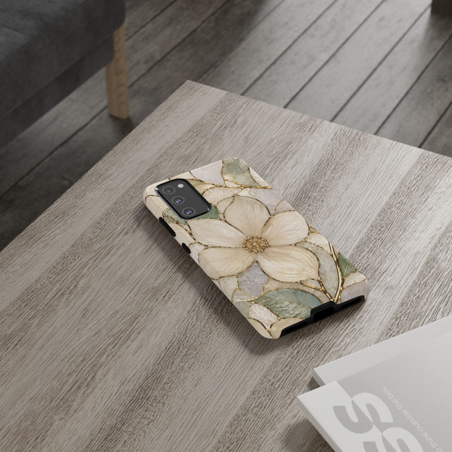 Ivory Bloom White Floral Tough Case - Stained Florals Collection Phone Case