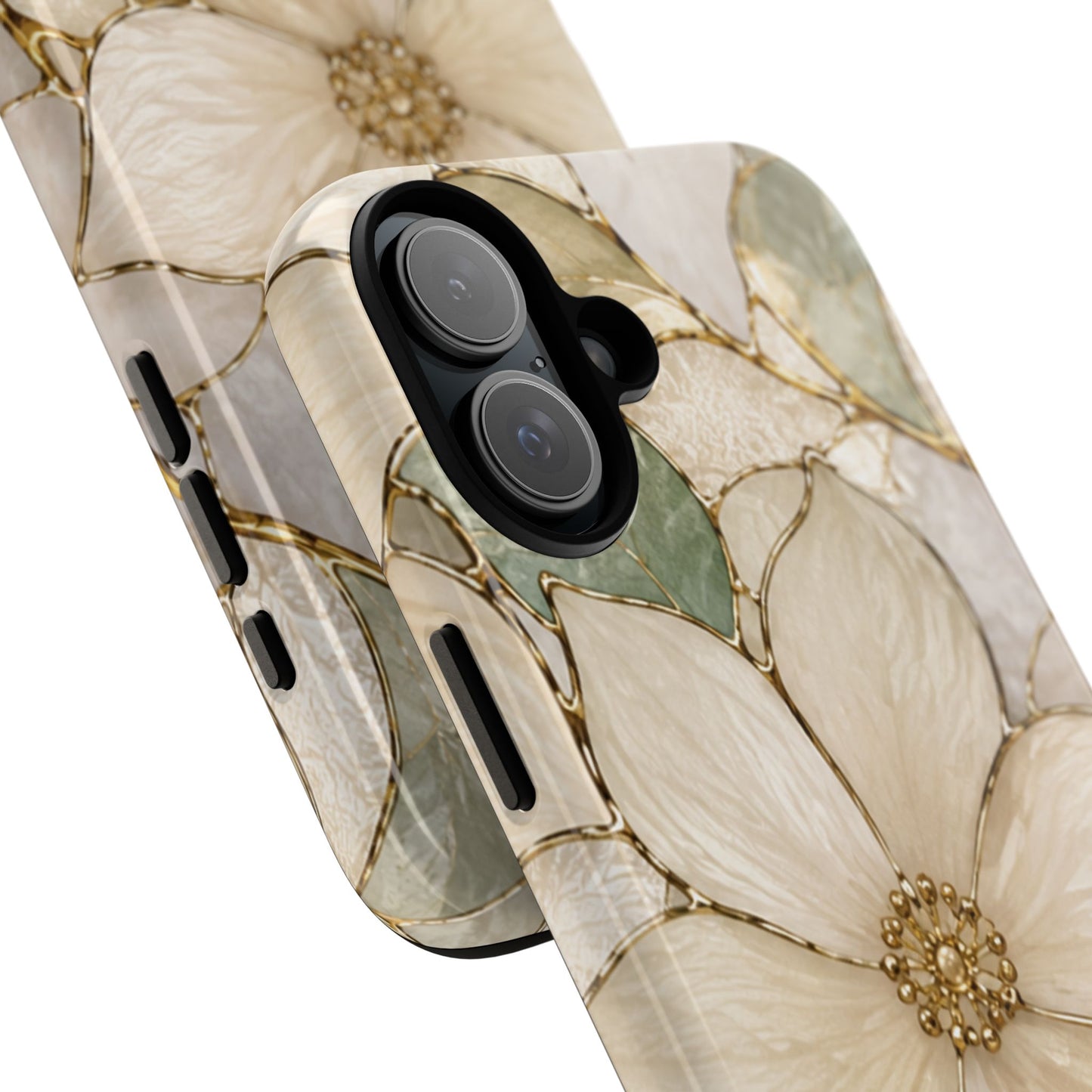 Ivory Bloom White Floral Tough Case - Stained Florals Collection Phone Case