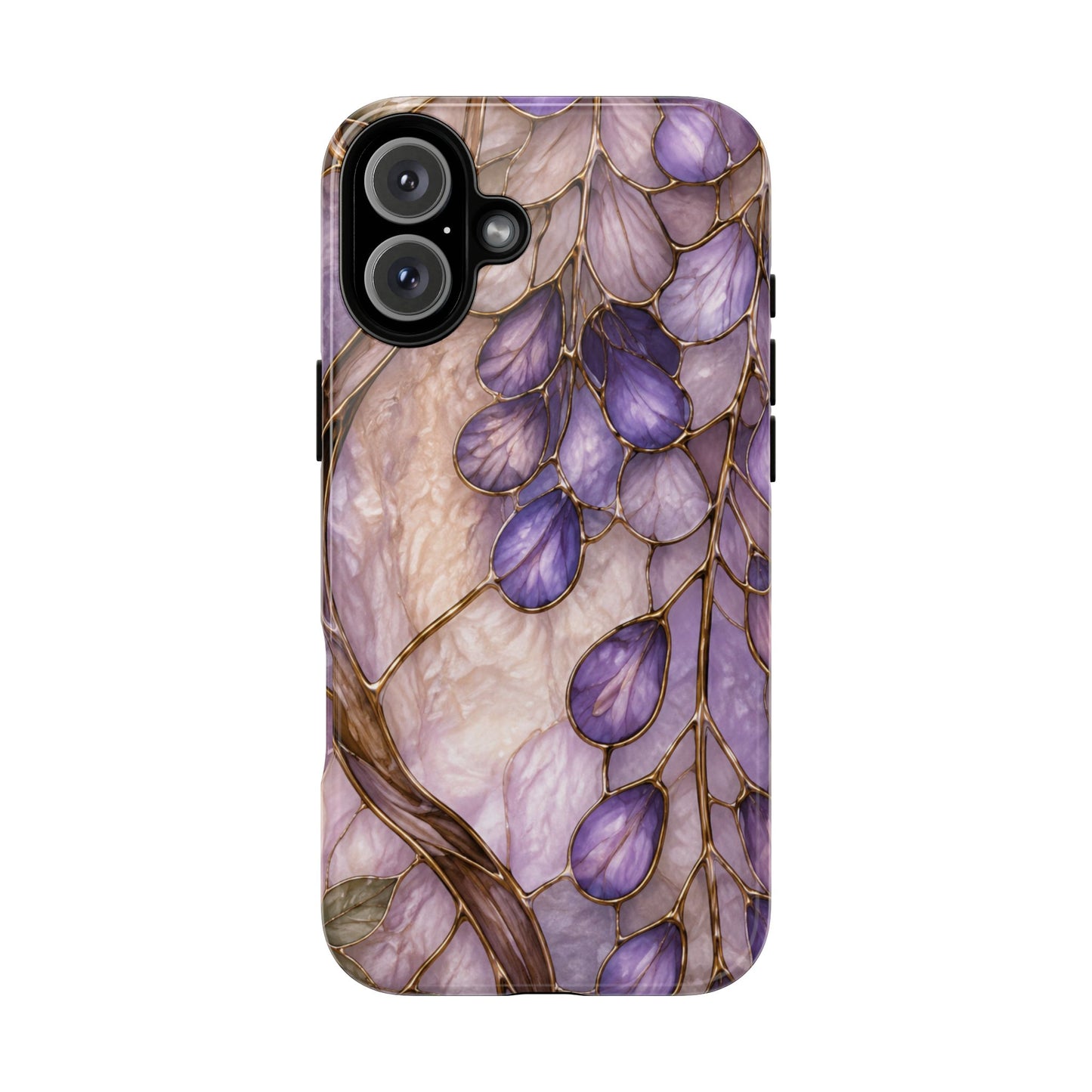 Wisteria Wilows Floral Lavender Vines Tough Phone Case- Stained glass floral collection