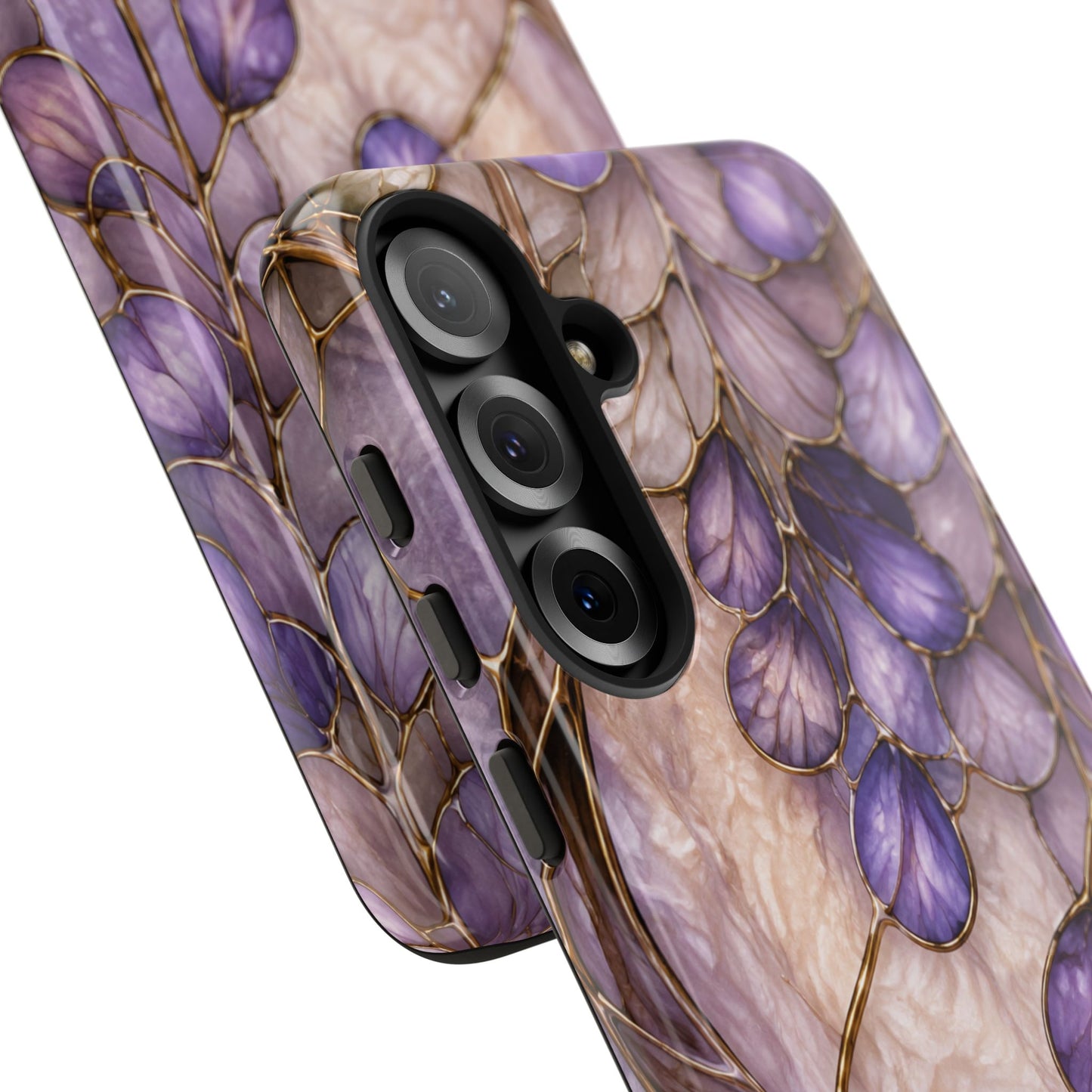 Wisteria Wilows Floral Lavender Vines Tough Phone Case- Stained glass floral collection