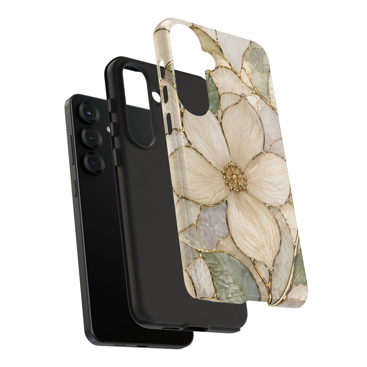 Ivory Bloom White Floral Tough Case - Stained Florals Collection Phone Case