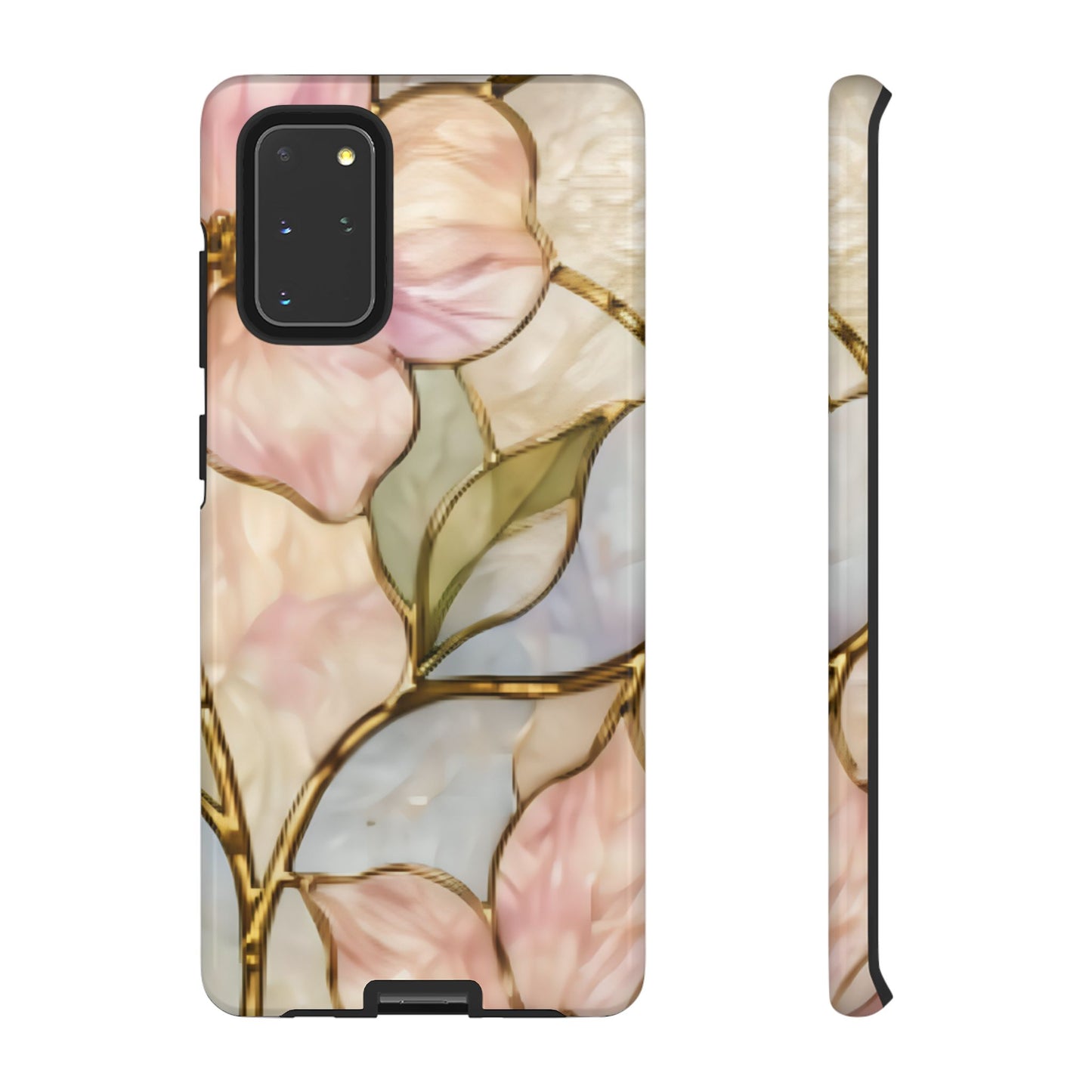 Pink Petals Floral Stained Glass Tough Case — Pastel Pink Protective Phone Cover
