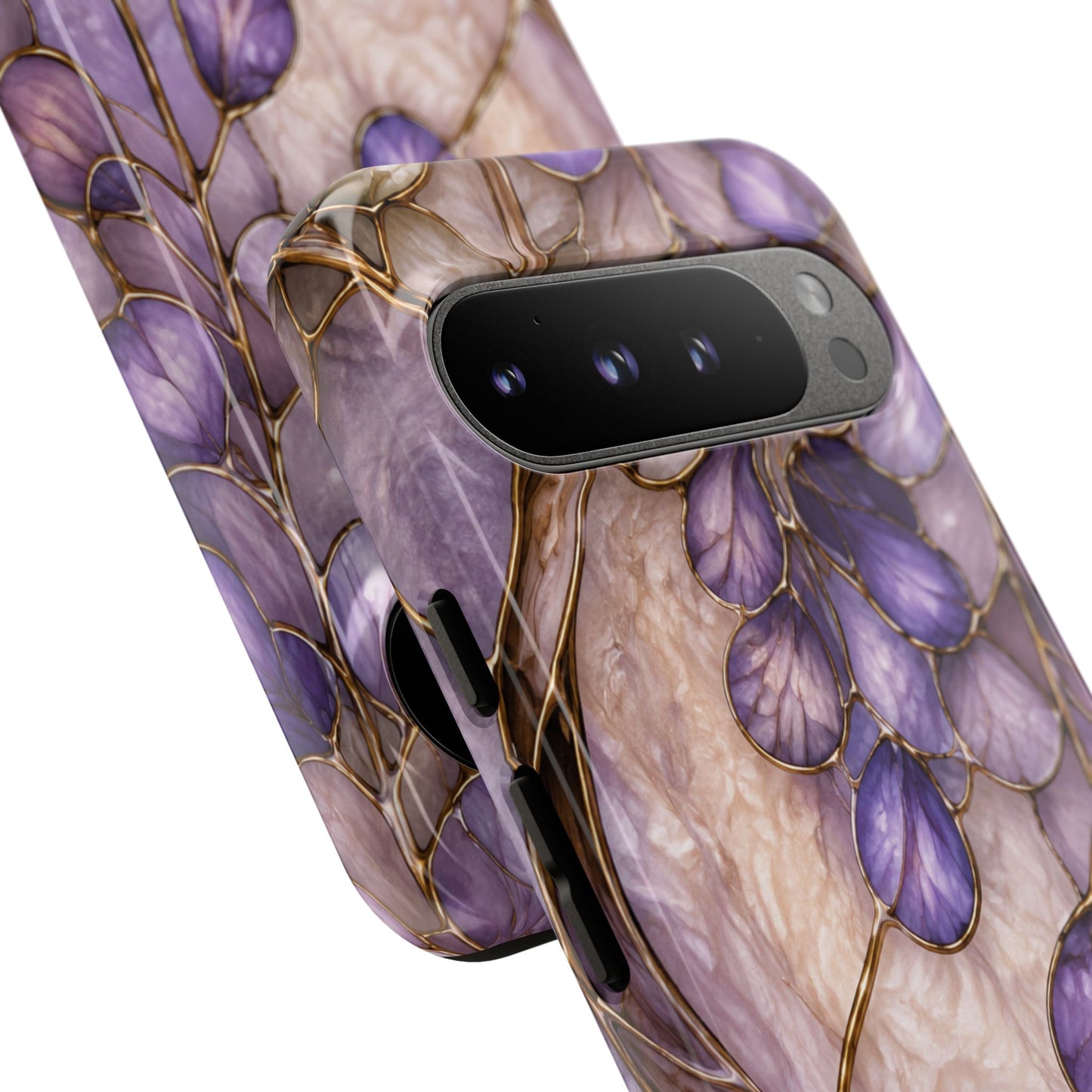 Wisteria Wilows Floral Lavender Vines Tough Phone Case- Stained glass floral collection