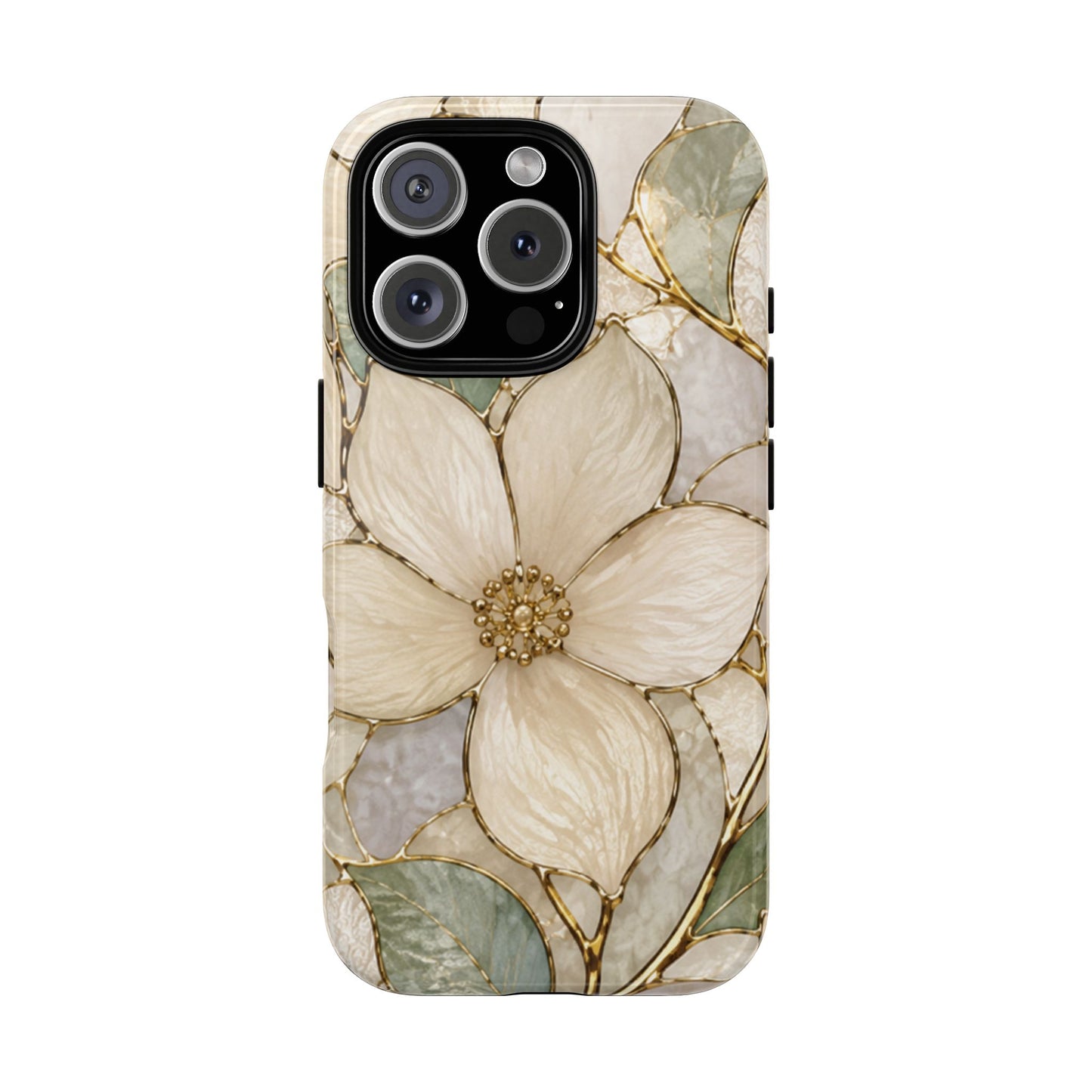 Ivory Bloom White Floral Tough Case - Stained Florals Collection Phone Case