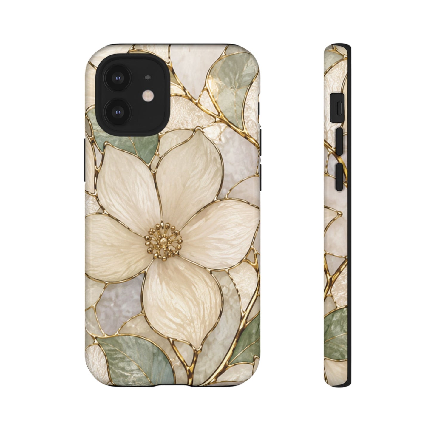 Ivory Bloom White Floral Tough Case - Stained Florals Collection Phone Case