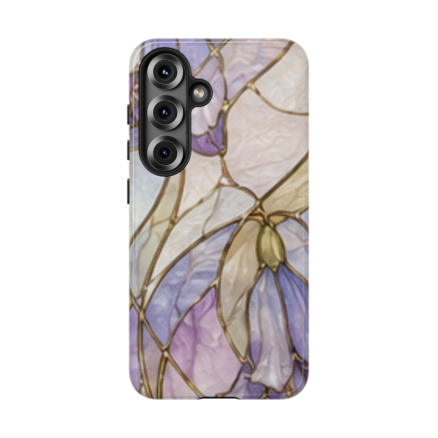 Lilac Meadows Stained Floral Glass Phone Case – Purple Lily Tough Case