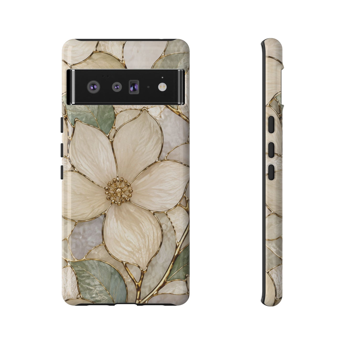 Ivory Bloom White Floral Tough Case - Stained Florals Collection Phone Case