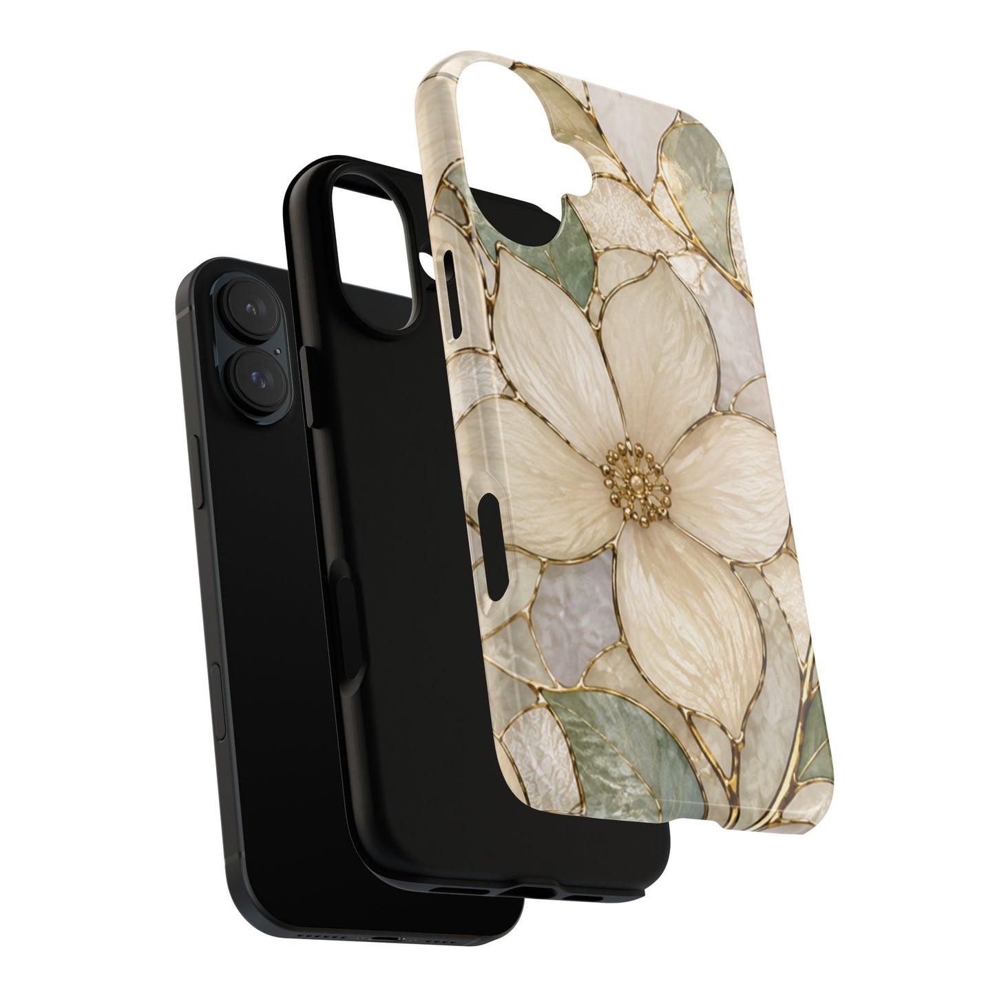 Ivory Bloom White Floral Tough Case - Stained Florals Collection Phone Case