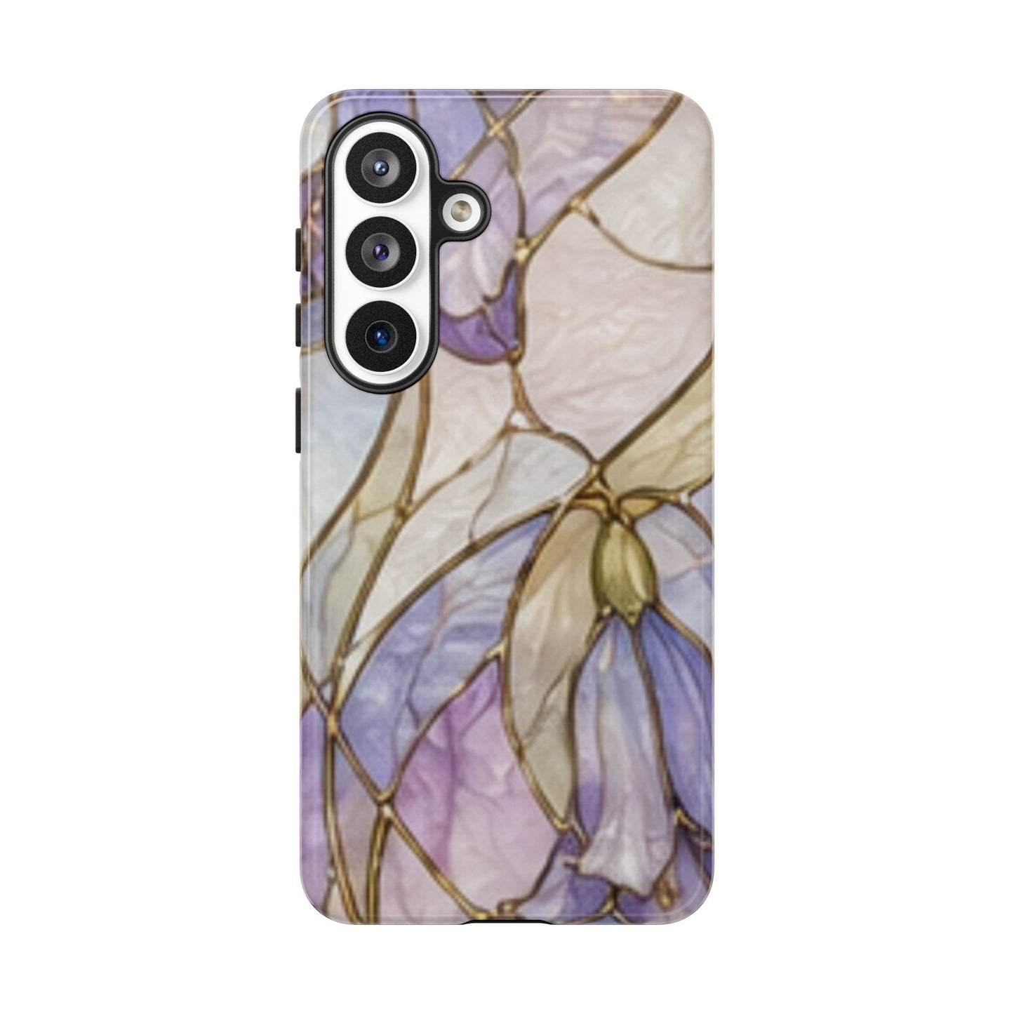 Lilac Meadows Stained Floral Glass Phone Case – Purple Lily Tough Case
