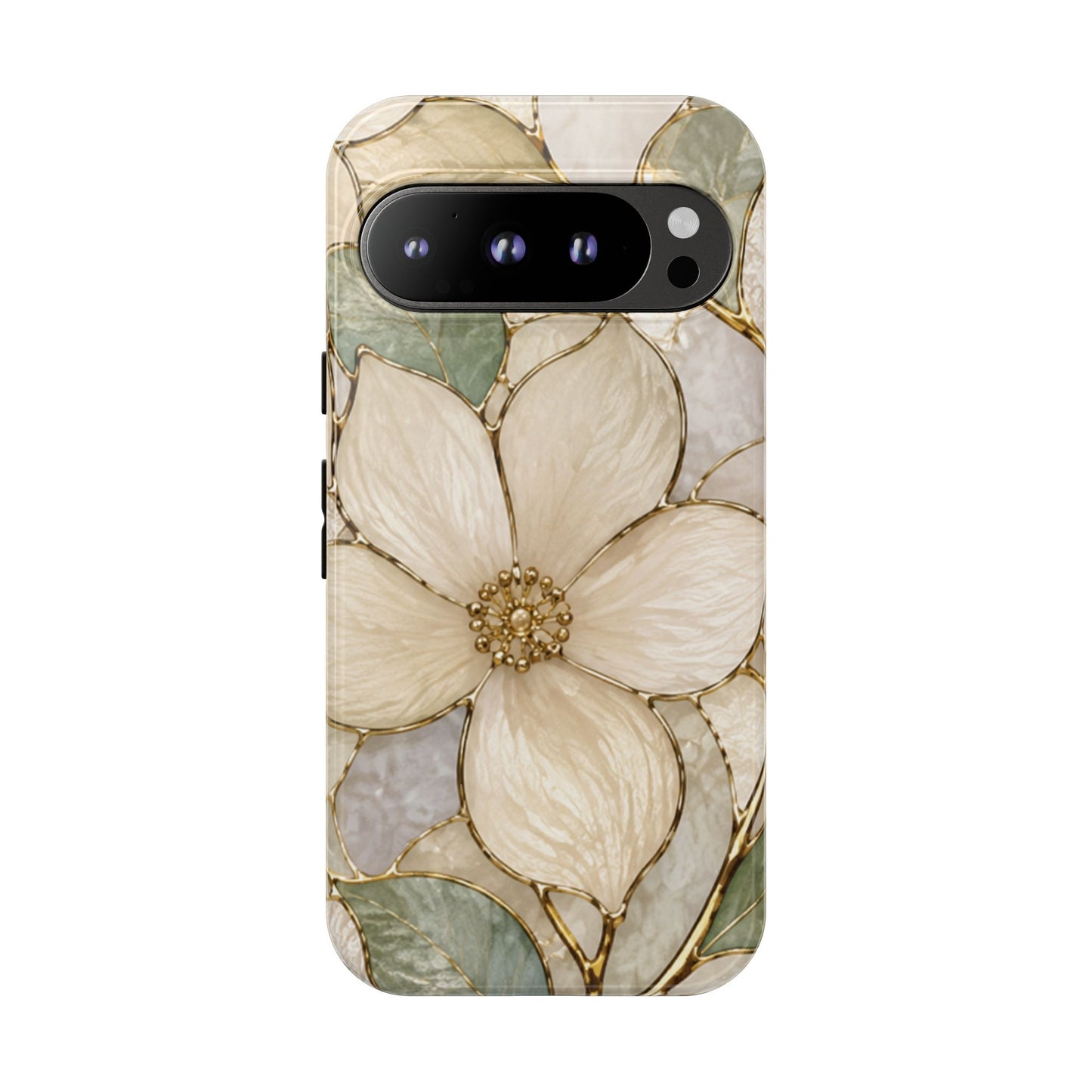 Ivory Bloom White Floral Tough Case - Stained Florals Collection Phone Case