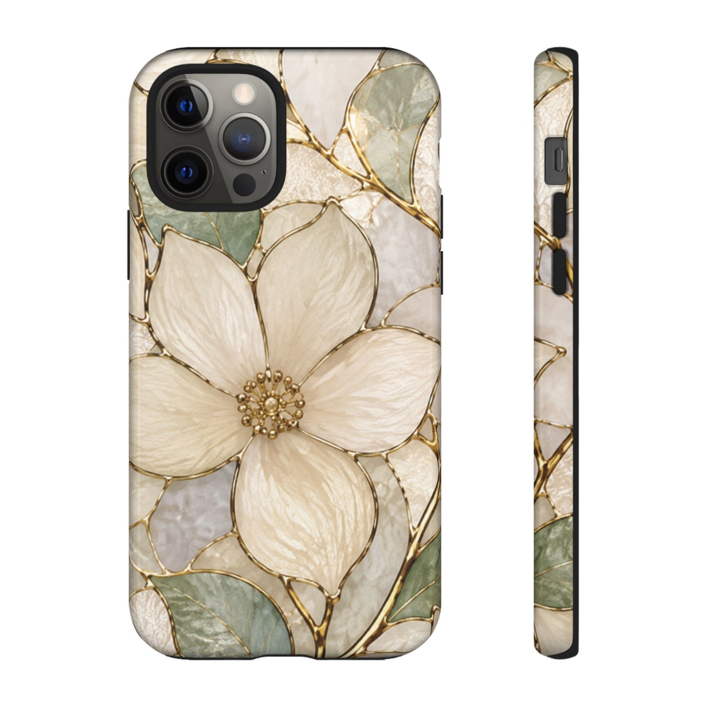 Ivory Bloom White Floral Tough Case - Stained Florals Collection Phone Case