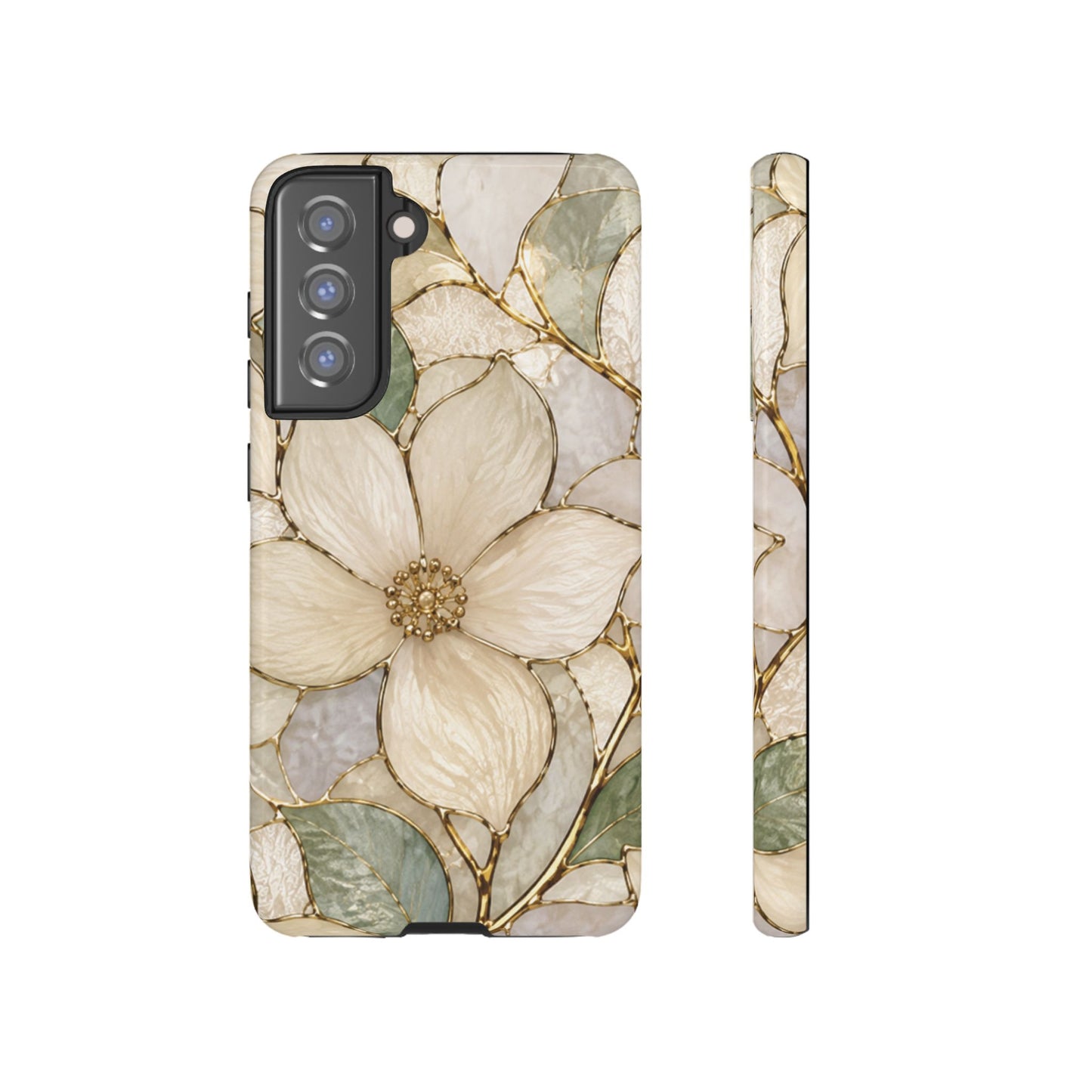 Ivory Bloom White Floral Tough Case - Stained Florals Collection Phone Case