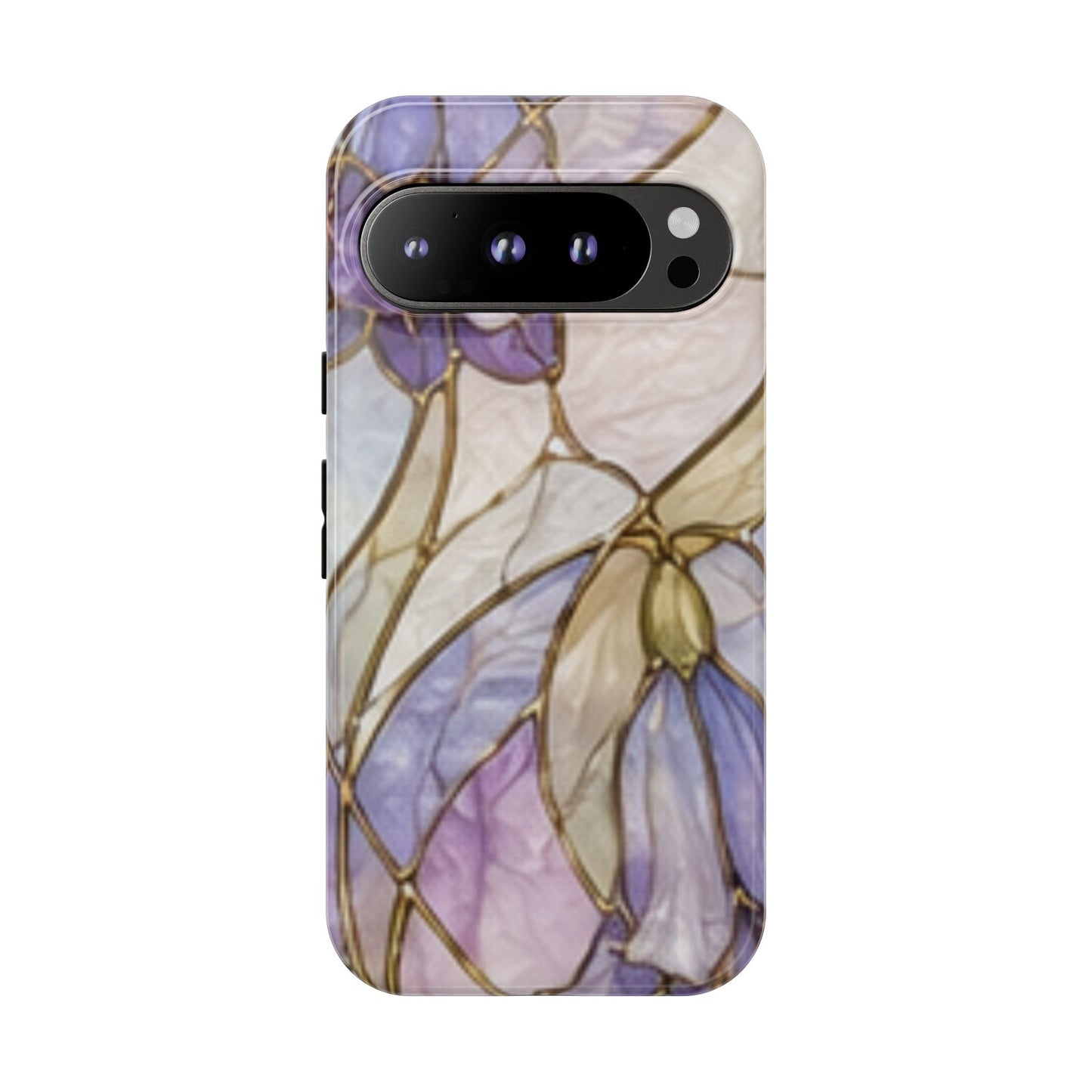 Lilac Meadows Stained Floral Glass Phone Case – Purple Lily Tough Case