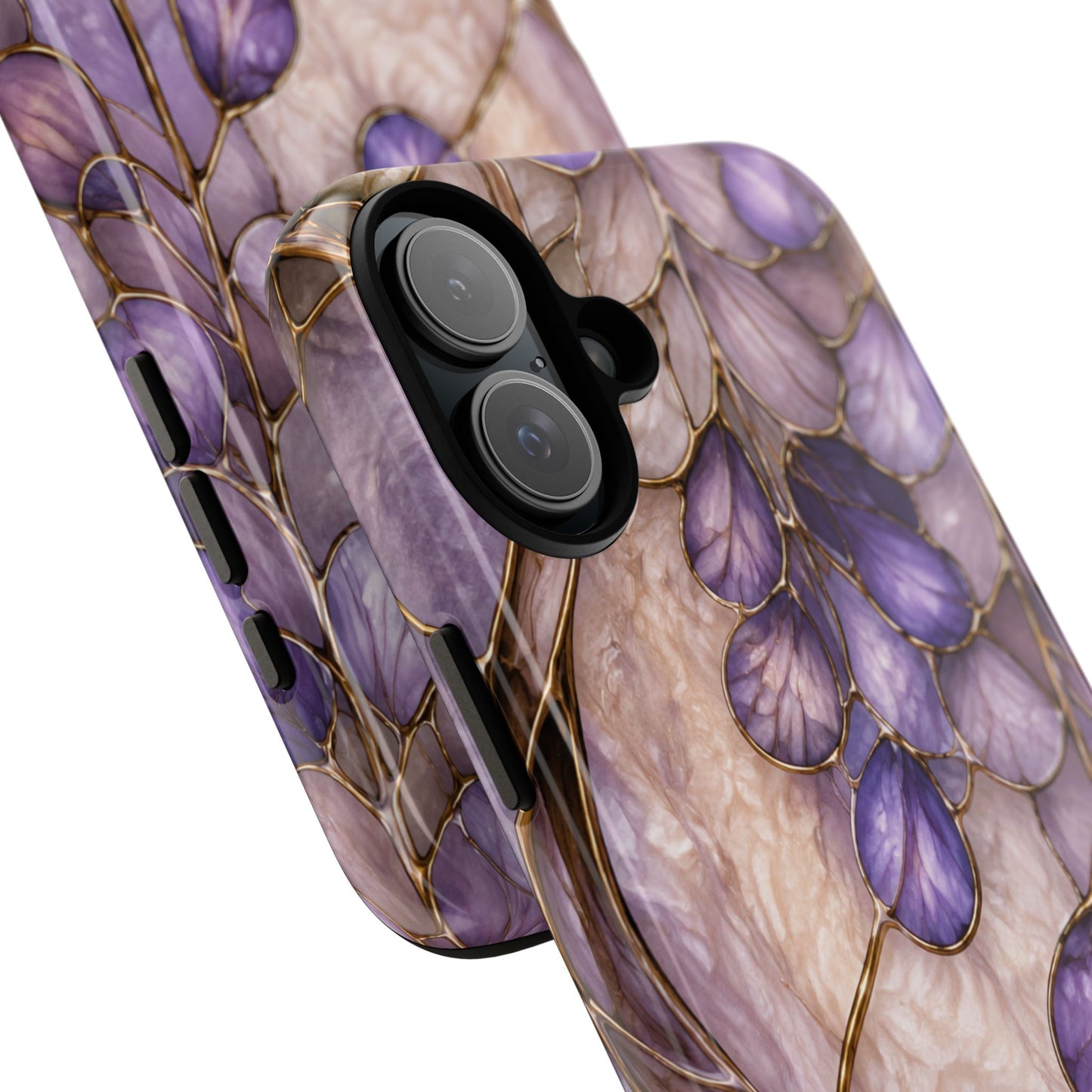 Wisteria Wilows Floral Lavender Vines Tough Phone Case- Stained glass floral collection