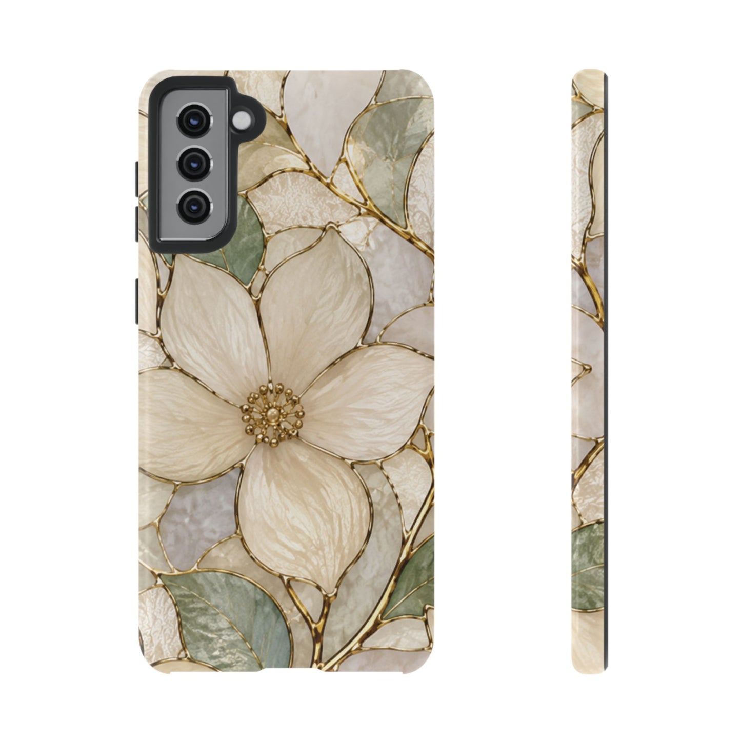 Ivory Bloom White Floral Tough Case - Stained Florals Collection Phone Case