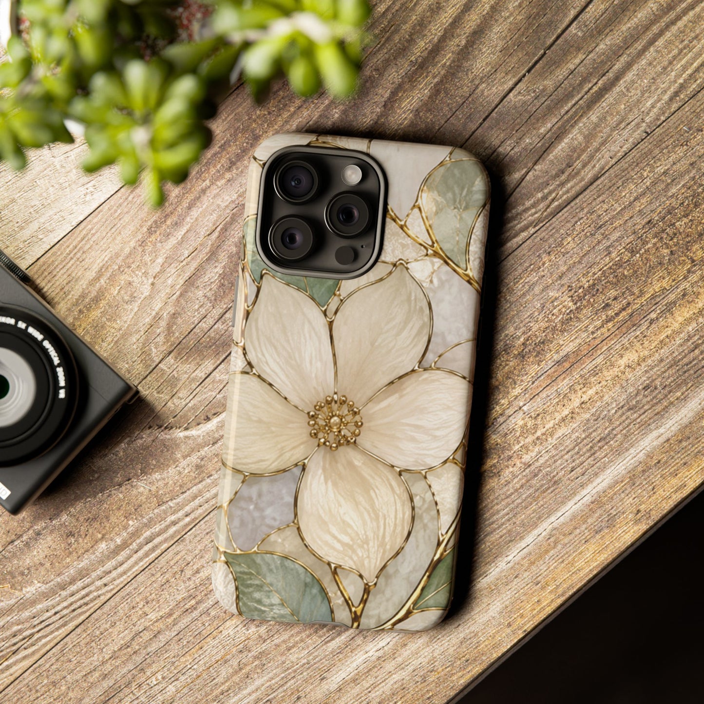Ivory Bloom White Floral Tough Case - Stained Florals Collection Phone Case