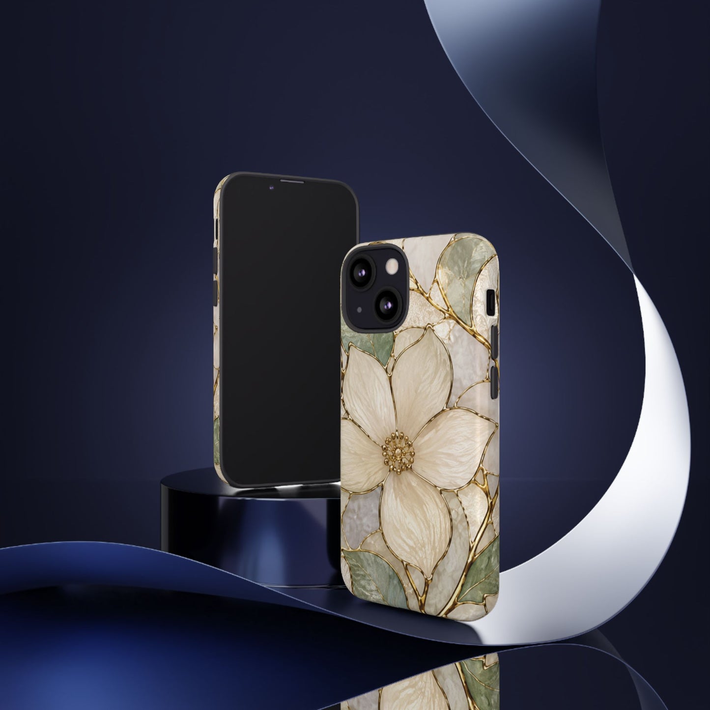 Ivory Bloom White Floral Tough Case - Stained Florals Collection Phone Case