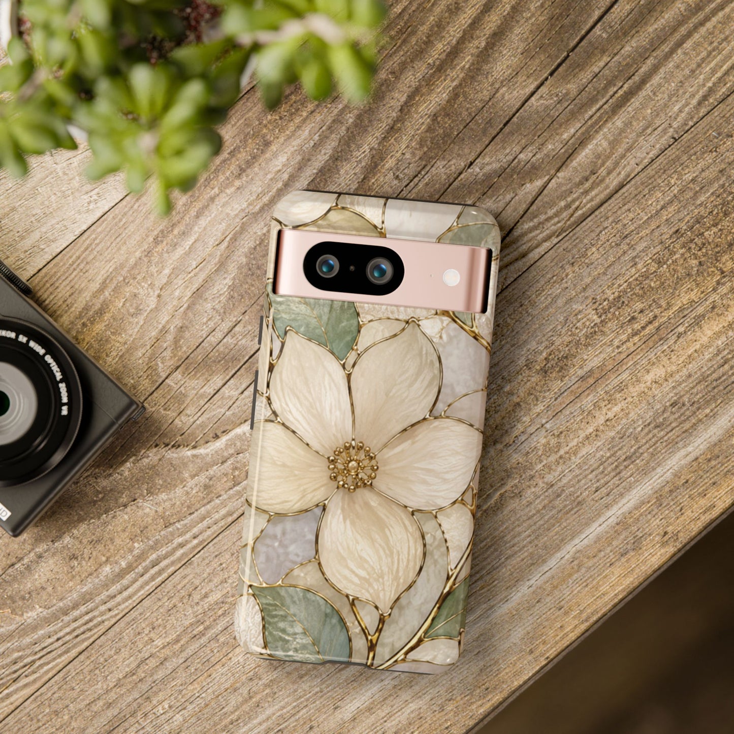 Ivory Bloom White Floral Tough Case - Stained Florals Collection Phone Case