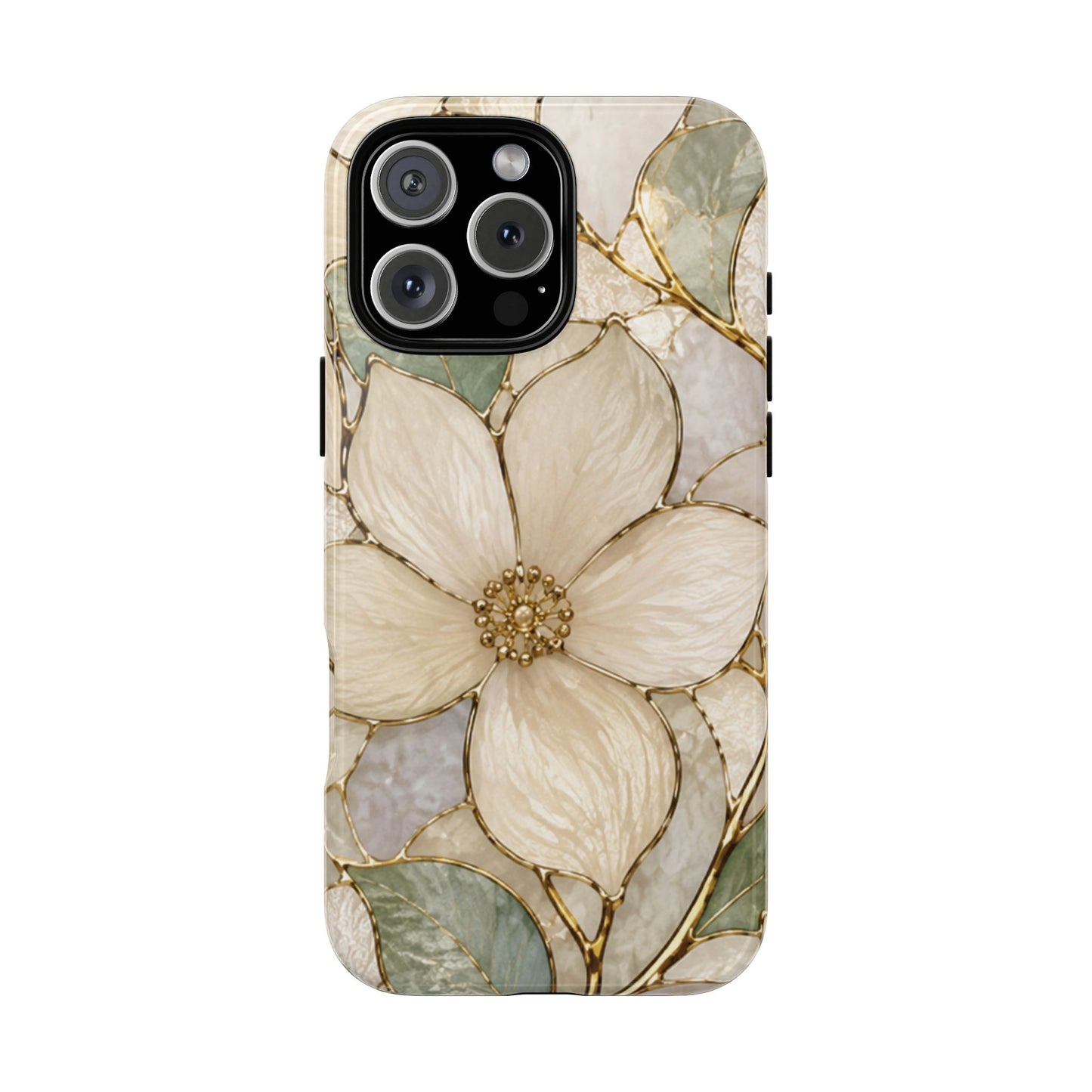 Ivory Bloom White Floral Tough Case - Stained Florals Collection Phone Case