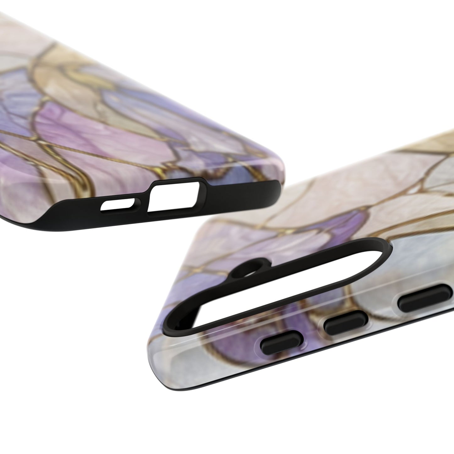 Lilac Meadows Stained Floral Glass Phone Case – Purple Lily Tough Case