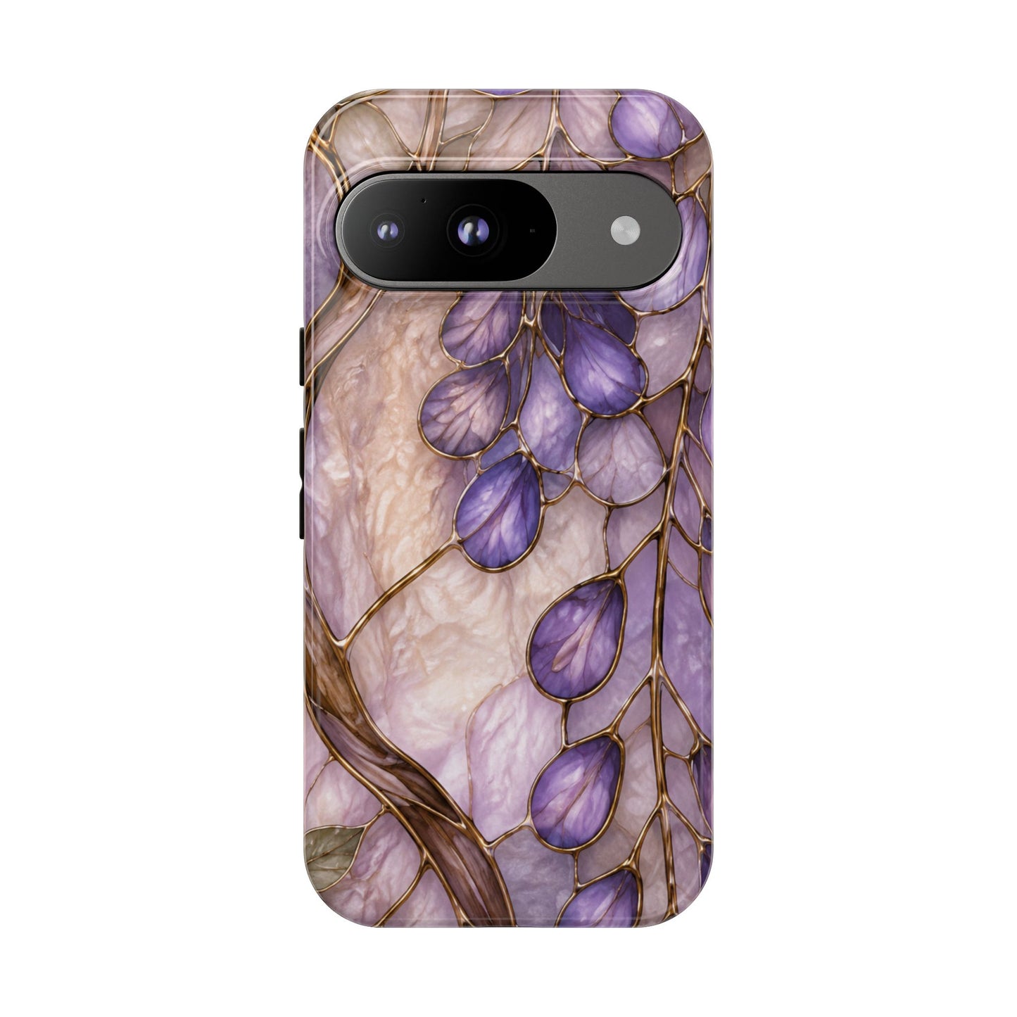 Wisteria Wilows Floral Lavender Vines Tough Phone Case- Stained glass floral collection