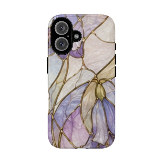 Lilac Meadows Stained Floral Glass Phone Case – Purple Lily Tough Case