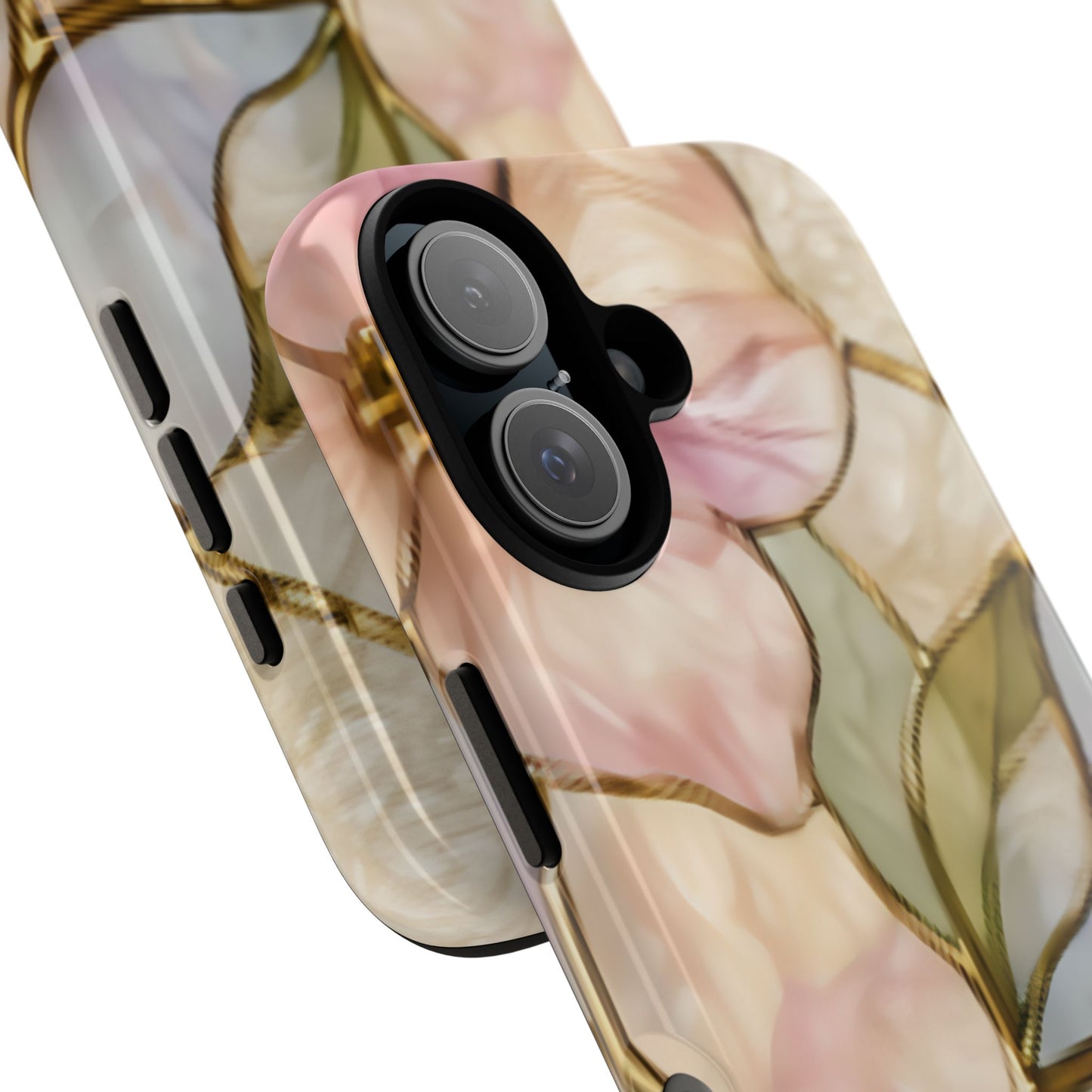 Pink Petals Floral Stained Glass Tough Case — Pastel Pink Protective Phone Cover