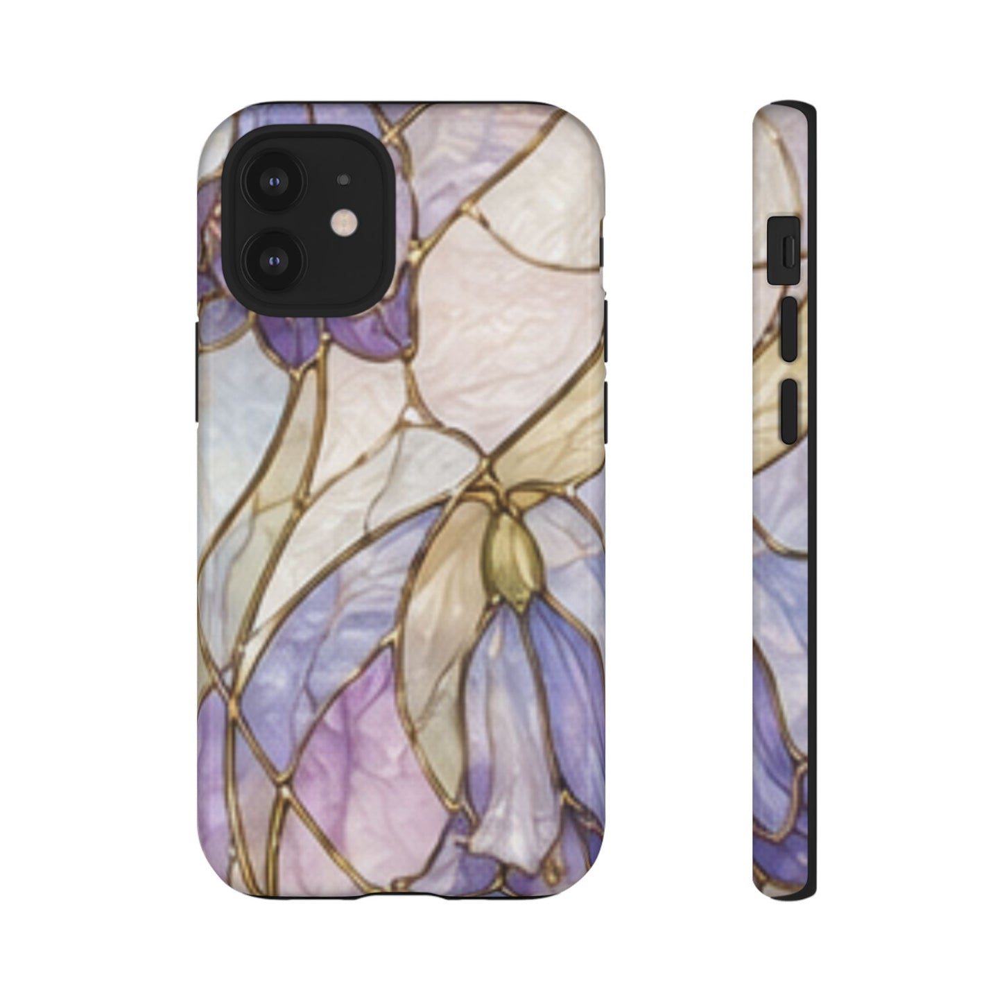 Lilac Meadows Stained Floral Glass Phone Case – Purple Lily Tough Case