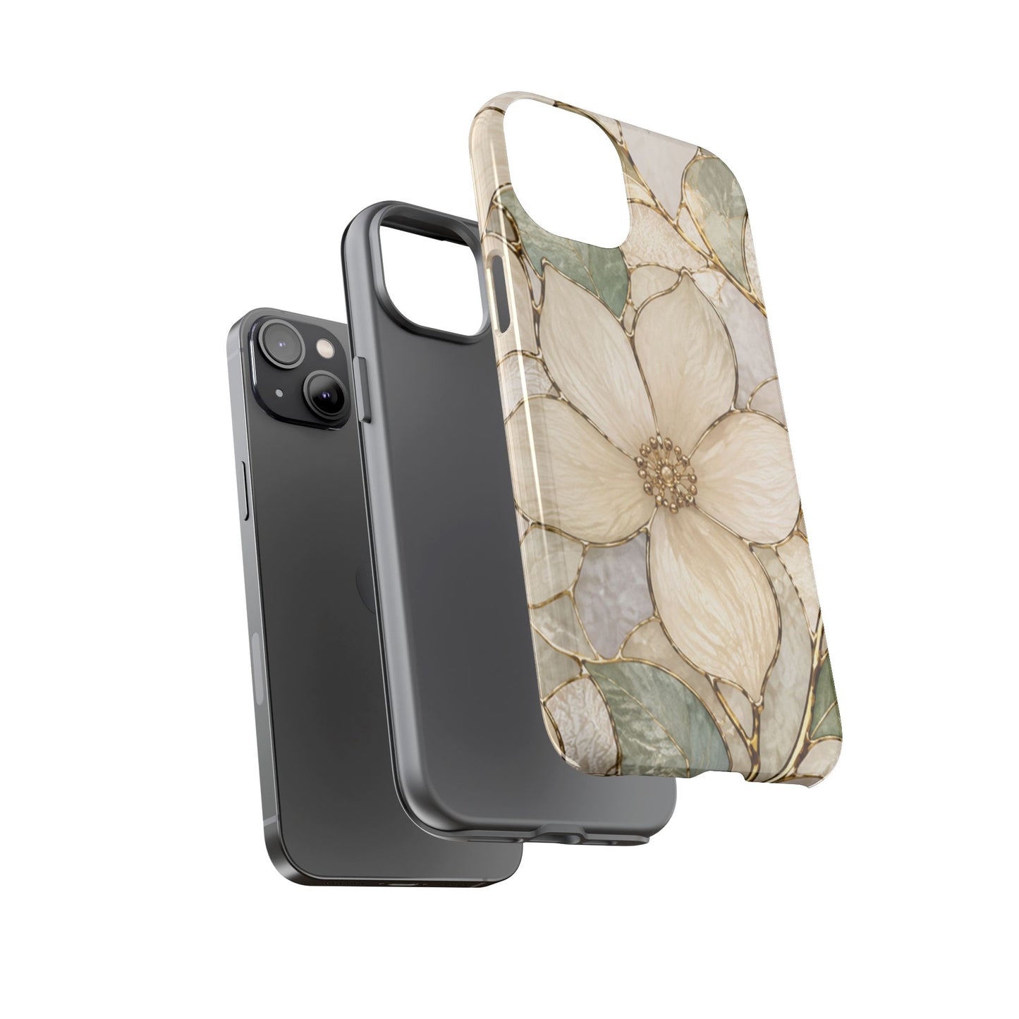 Ivory Bloom White Floral Tough Case - Stained Florals Collection Phone Case