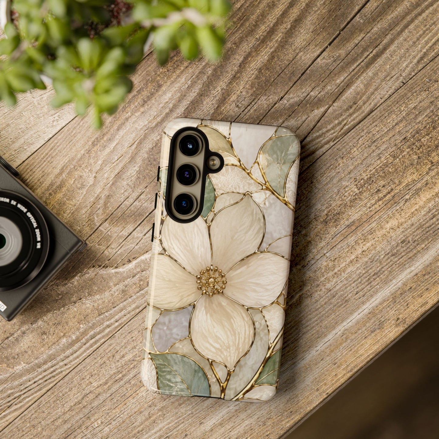 Ivory Bloom White Floral Tough Case - Stained Florals Collection Phone Case