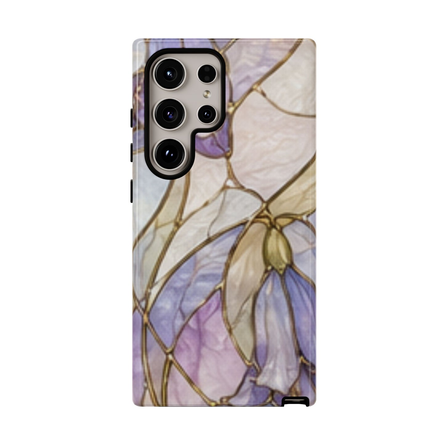 Lilac Meadows Stained Floral Glass Phone Case – Purple Lily Tough Case