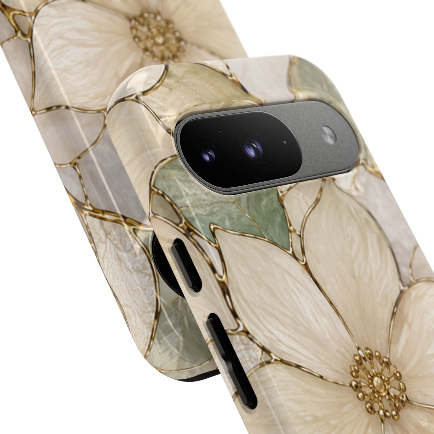 Ivory Bloom White Floral Tough Case - Stained Florals Collection Phone Case