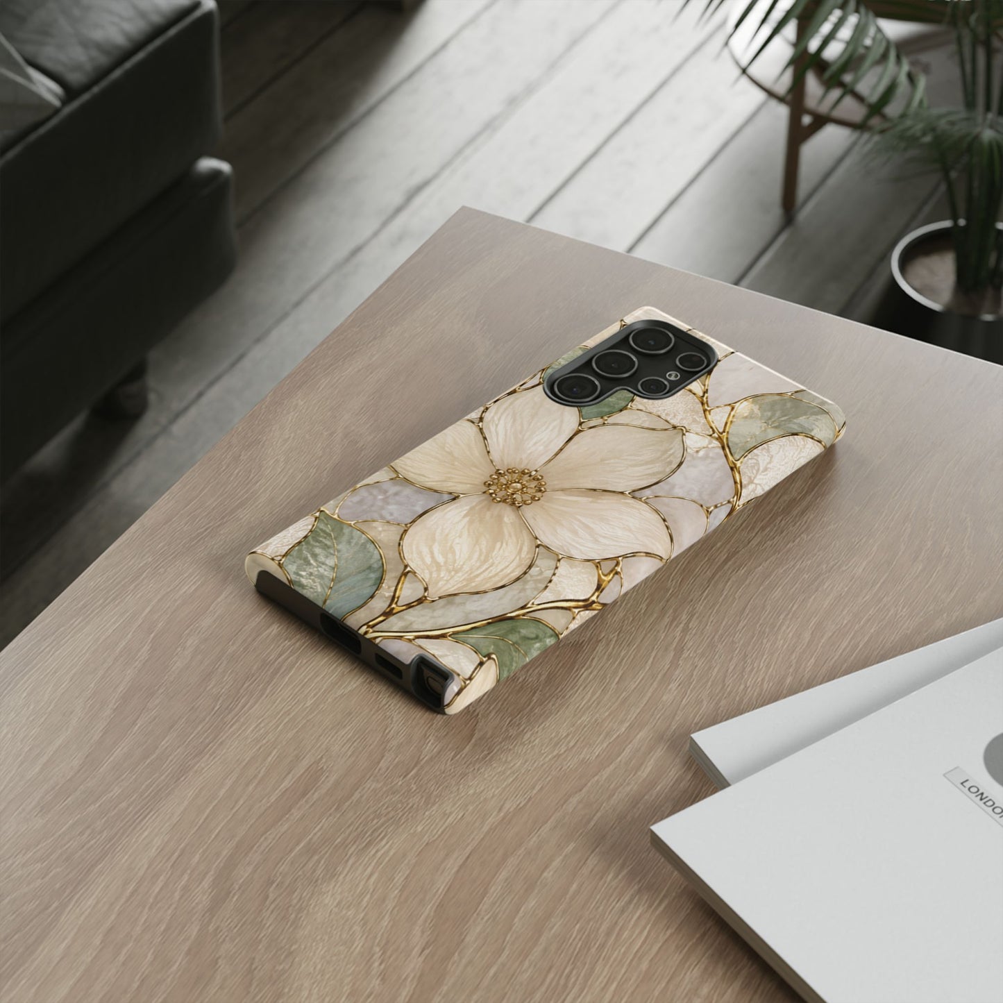 Ivory Bloom White Floral Tough Case - Stained Florals Collection Phone Case