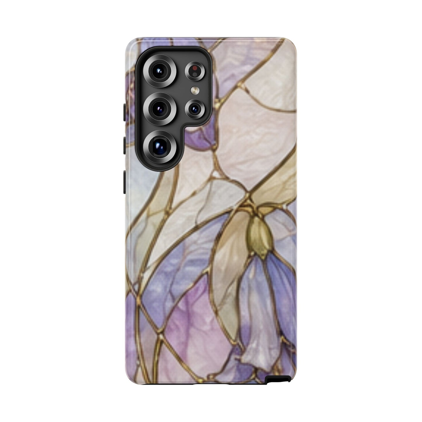 Lilac Meadows Stained Floral Glass Phone Case – Purple Lily Tough Case