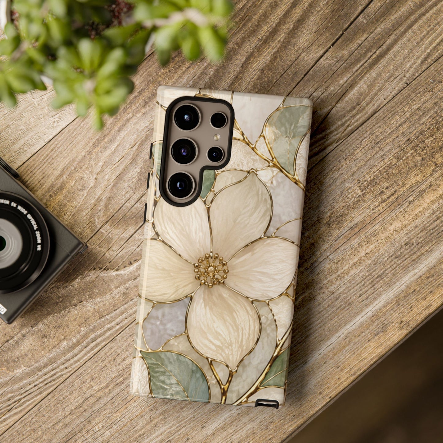 Ivory Bloom White Floral Tough Case - Stained Florals Collection Phone Case