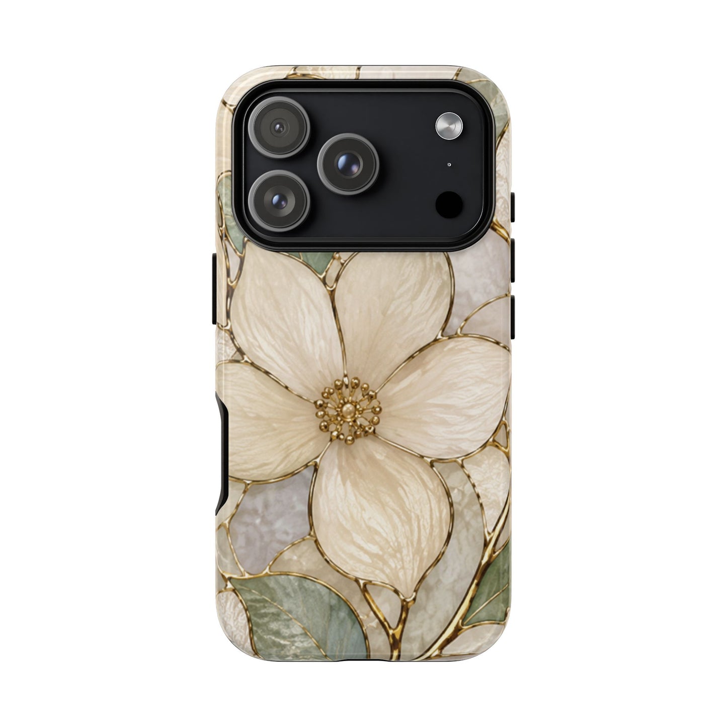 Ivory Bloom White Floral Tough Case - Stained Florals Collection Phone Case