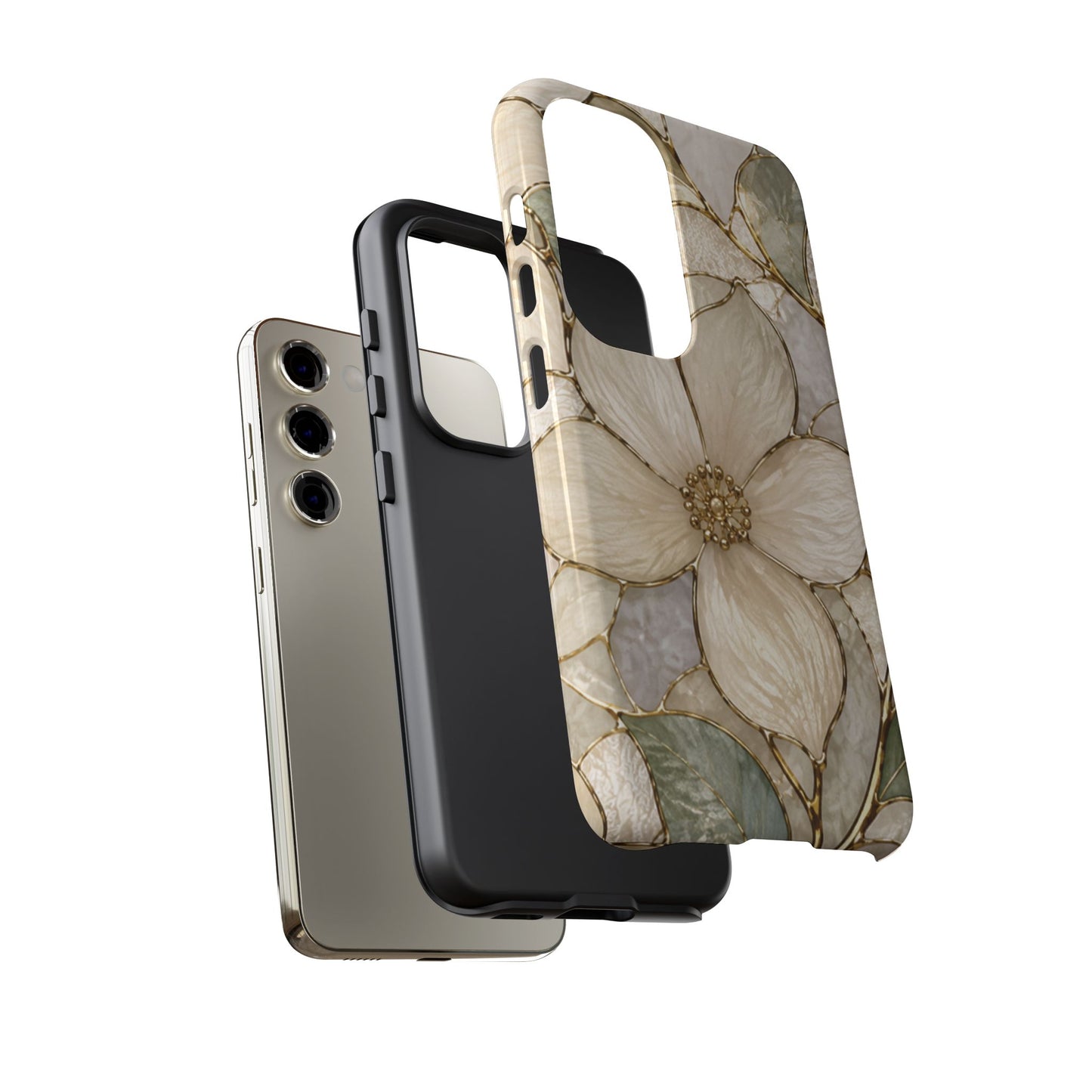 Ivory Bloom White Floral Tough Case - Stained Florals Collection Phone Case