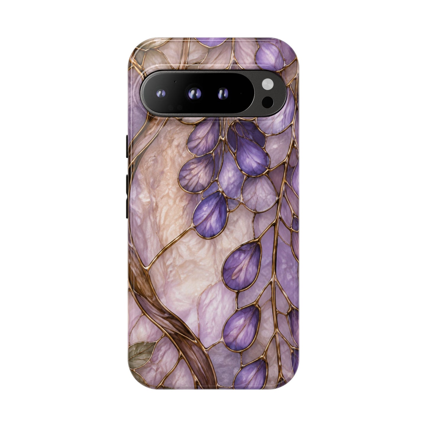 Wisteria Wilows Floral Lavender Vines Tough Phone Case- Stained glass floral collection
