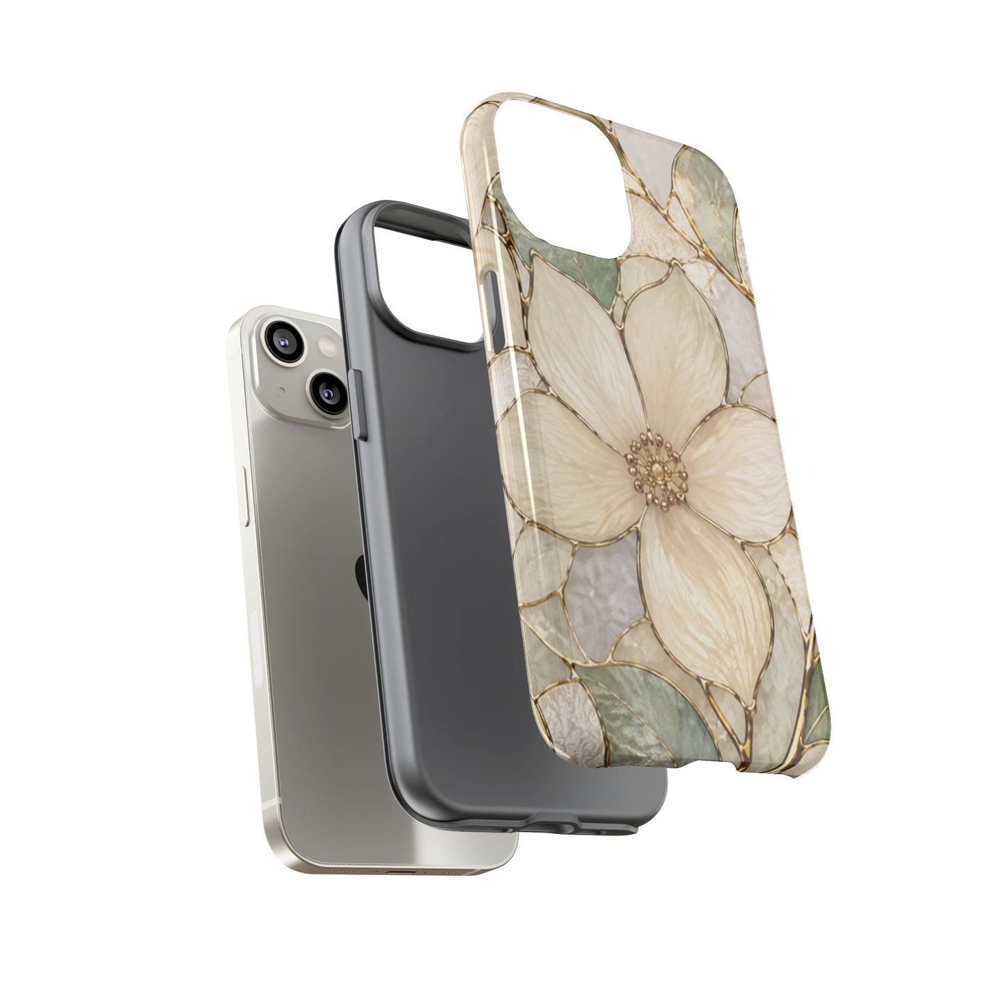 Ivory Bloom White Floral Tough Case - Stained Florals Collection Phone Case