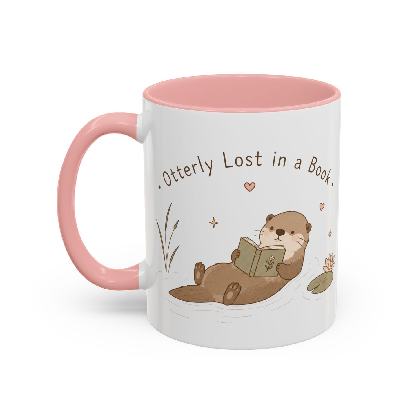 Otterly Lost in a Book Accent Coffee Mug — Cute Reading Otter 11/15oz