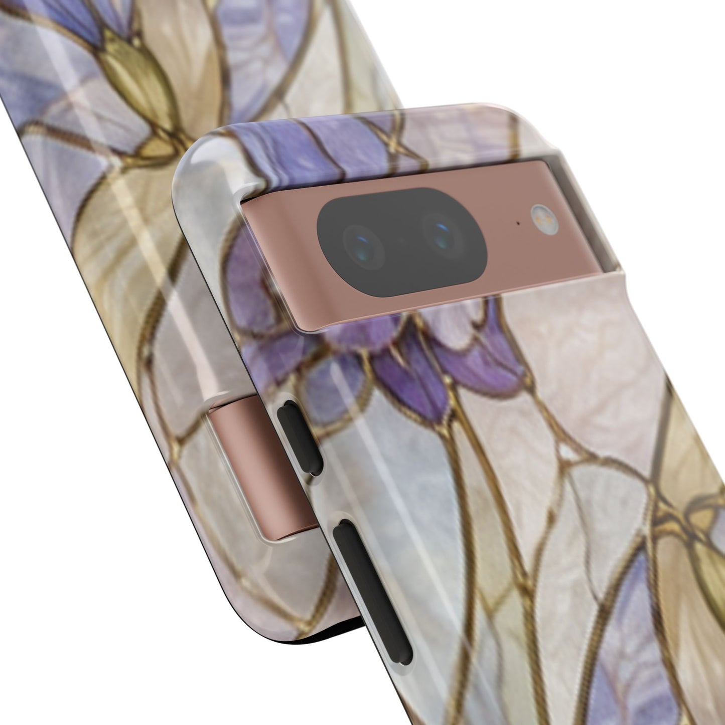 Lilac Meadows Stained Floral Glass Phone Case – Purple Lily Tough Case