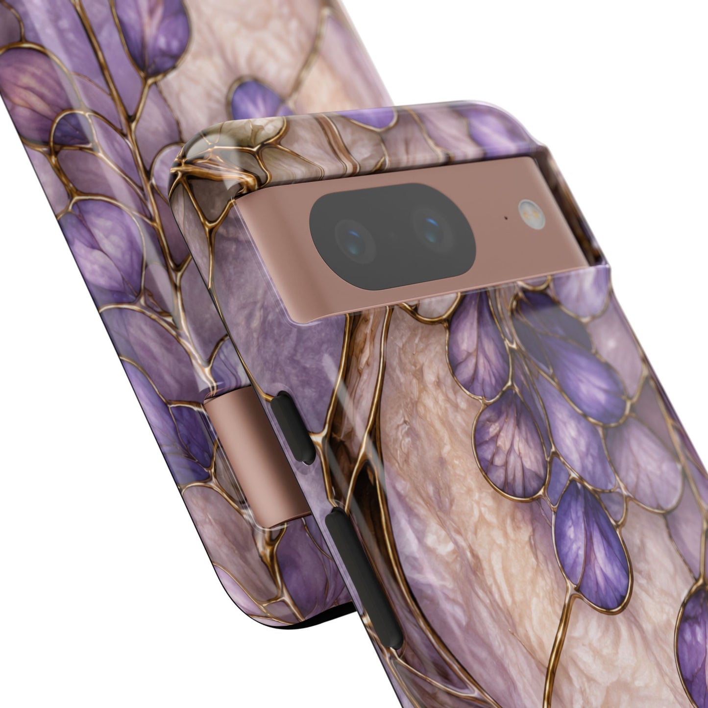 Wisteria Wilows Floral Lavender Vines Tough Phone Case- Stained glass floral collection