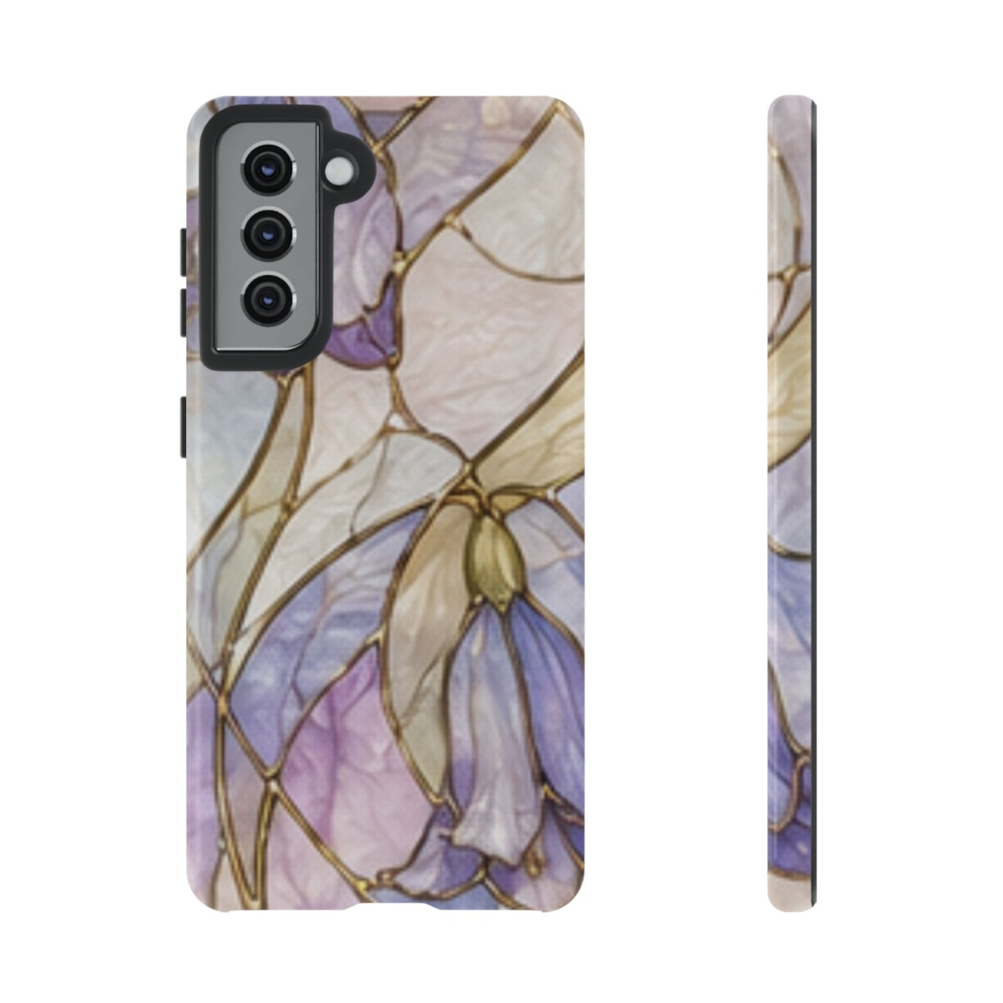 Lilac Meadows Stained Floral Glass Phone Case – Purple Lily Tough Case