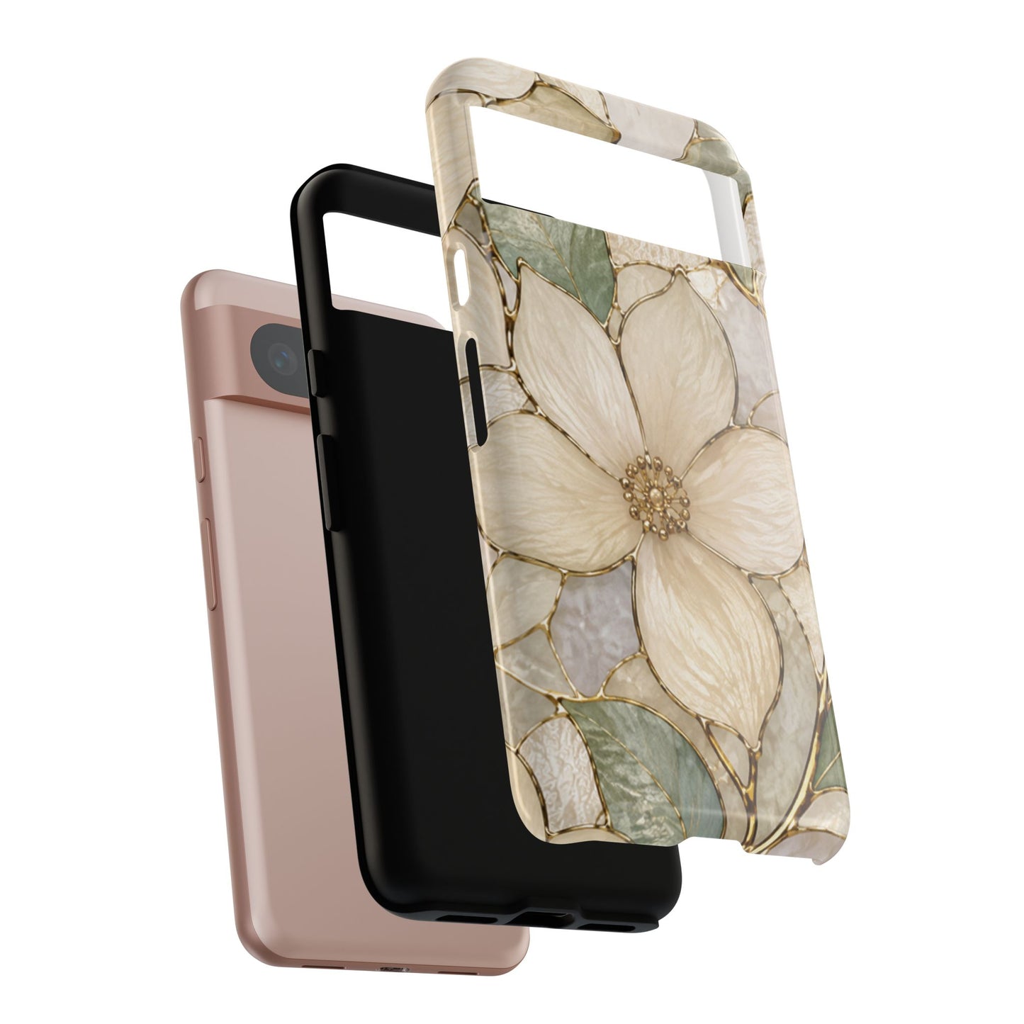 Ivory Bloom White Floral Tough Case - Stained Florals Collection Phone Case